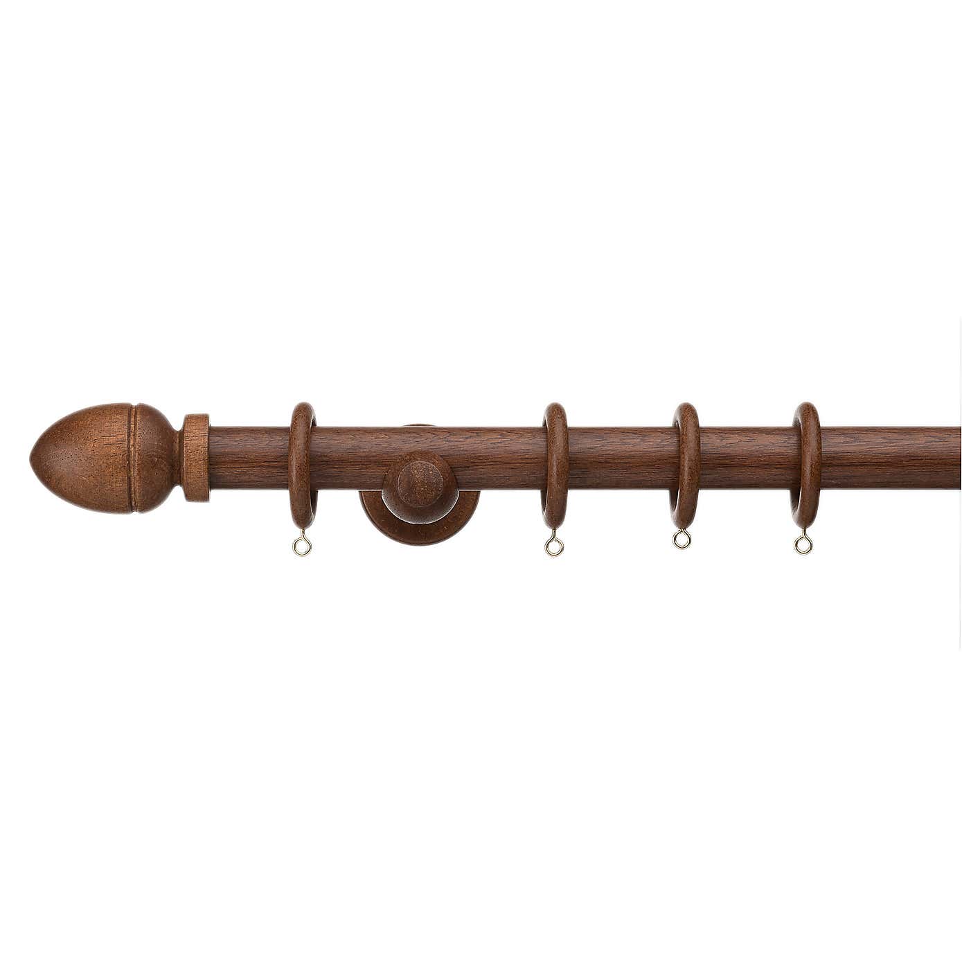 Oregon Acacia Fixed Wooden Curtain Pole with Rings