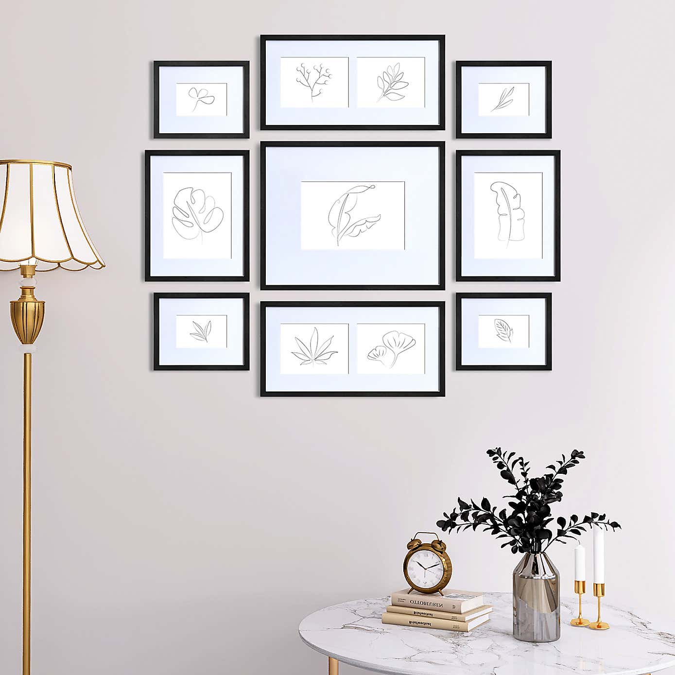 Nielsen Set of 9 Multisize Wooden Picture Frames