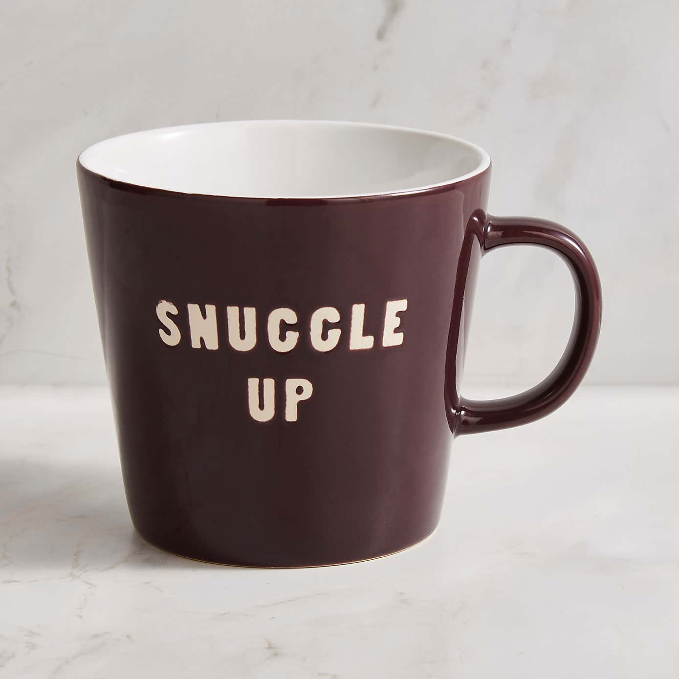 Ceramic Purple Snuggle Up Slogan Mug