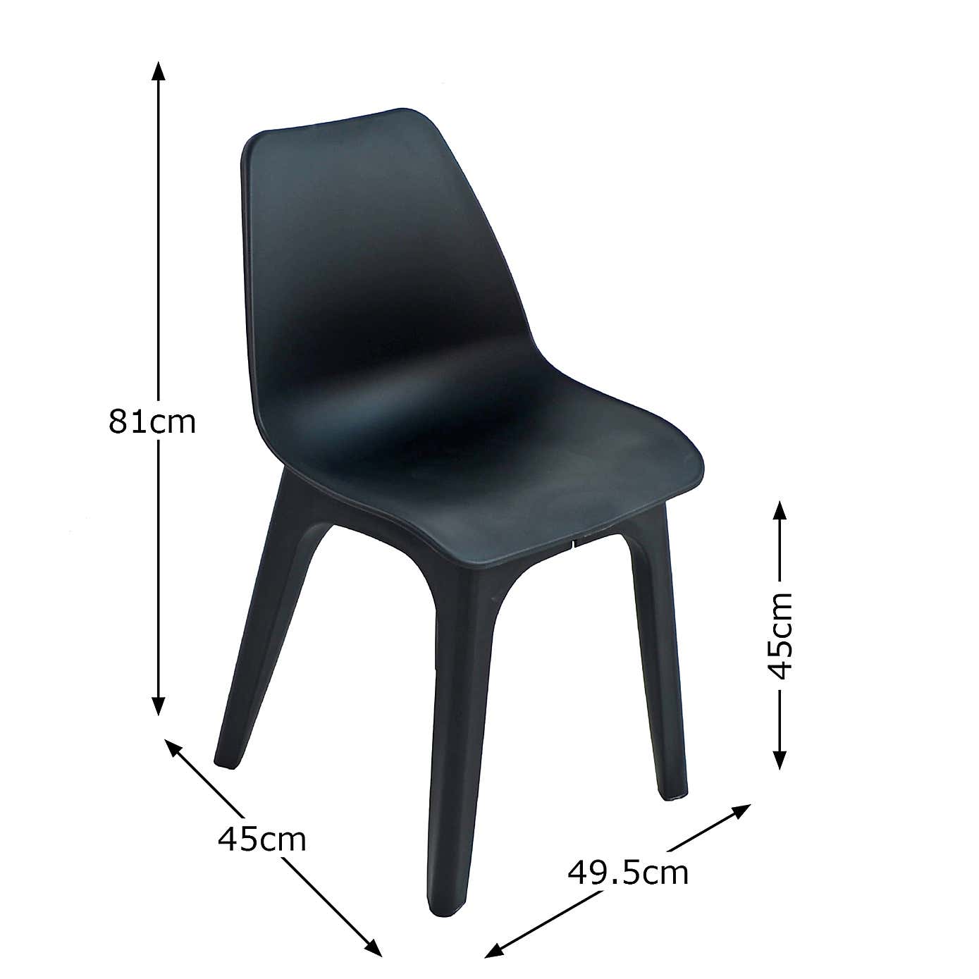 Ponente 4 Seater Anthracite Dining Set with Eolo Chairs