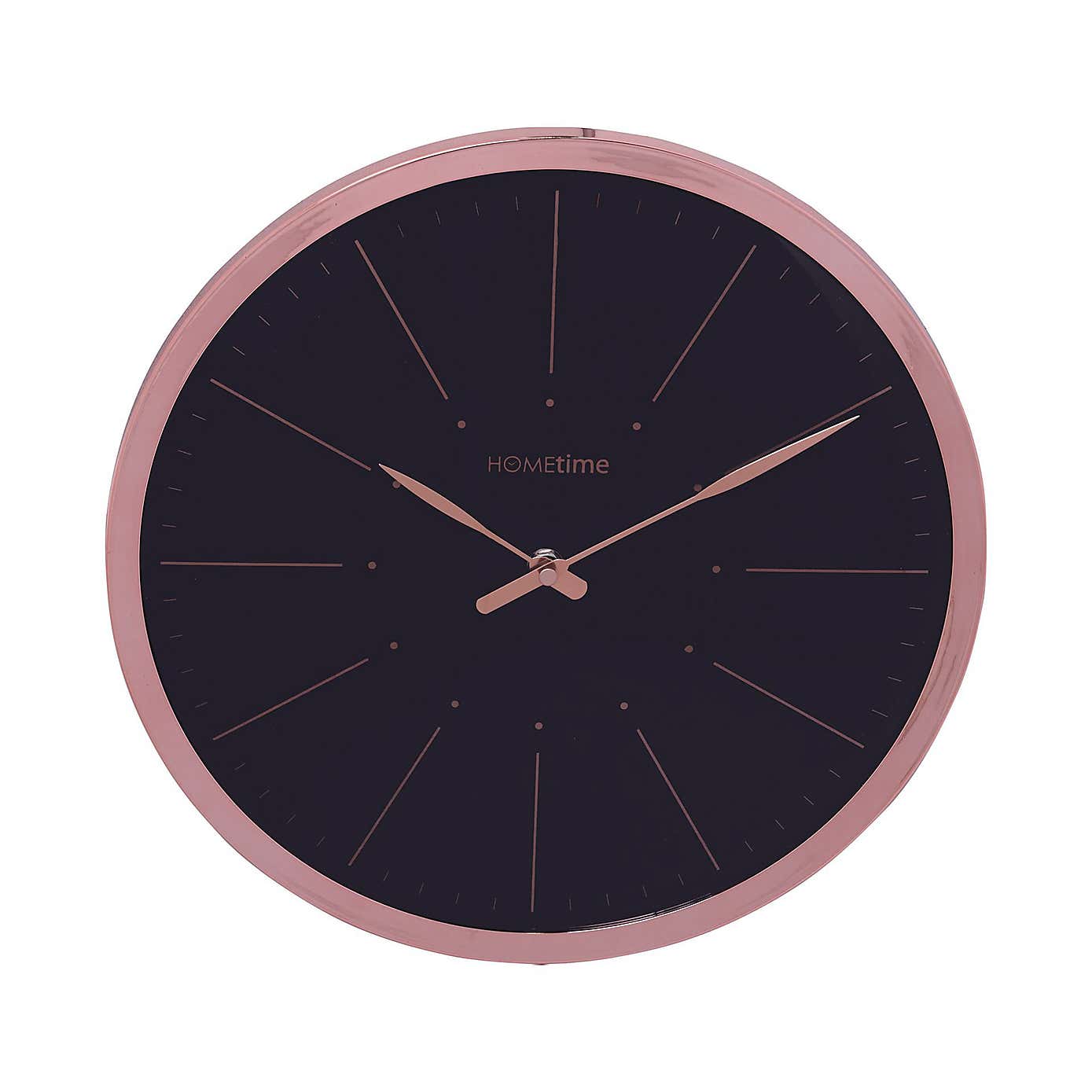 Hometime Black & Rose Gold Baton Wall Clock