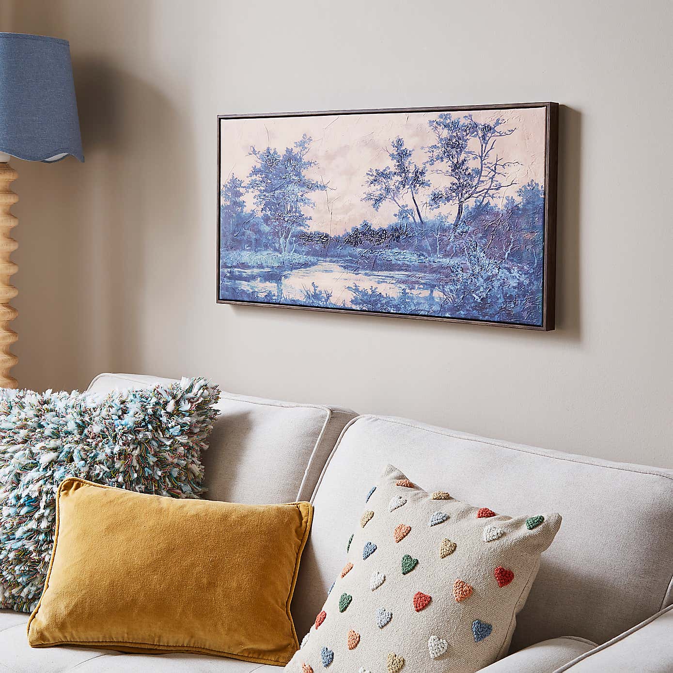 Textured Forest Landscape Hand Finished Framed Canvas