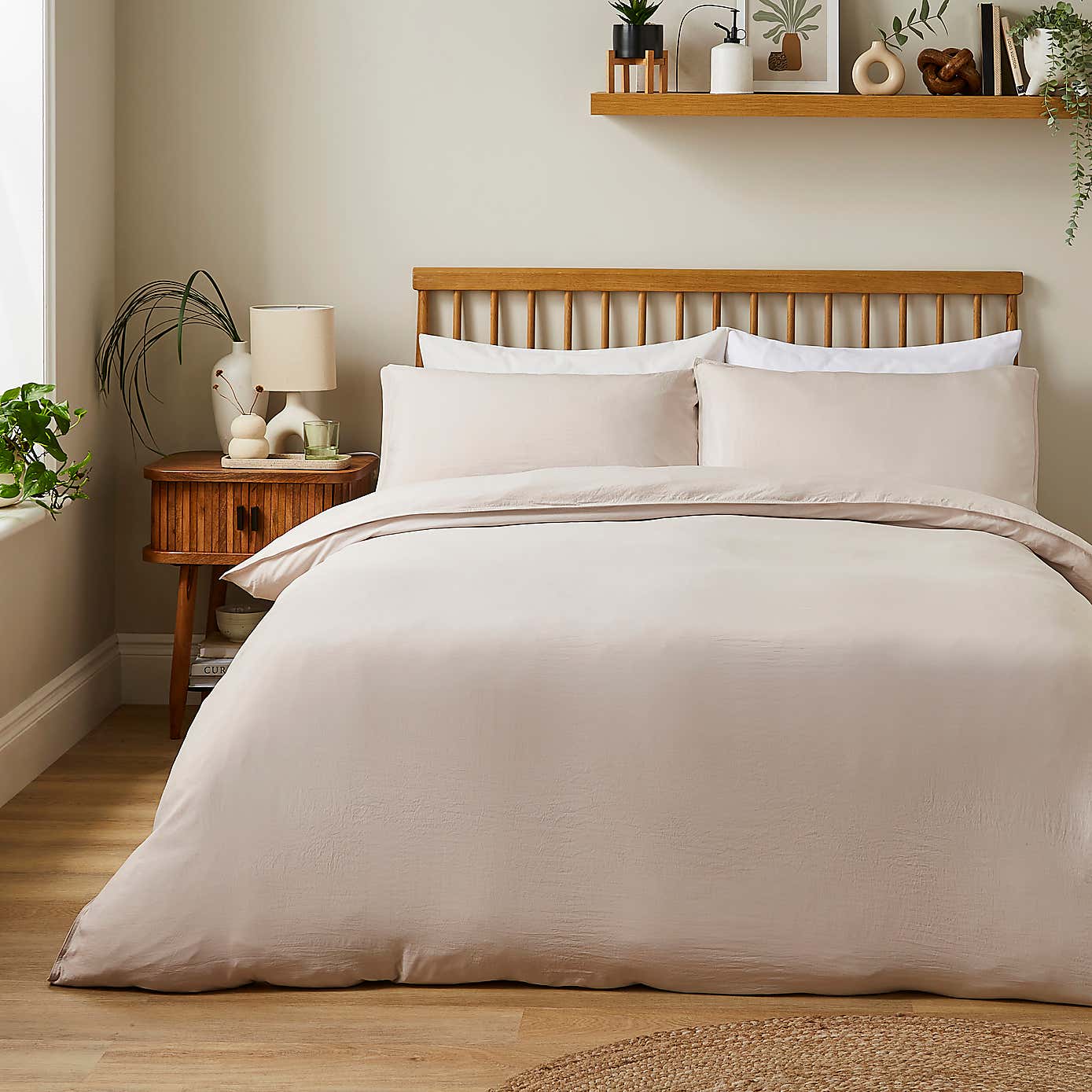 Super Soft Washed Microfibre Plain Duvet Cover and Pillowcase Set