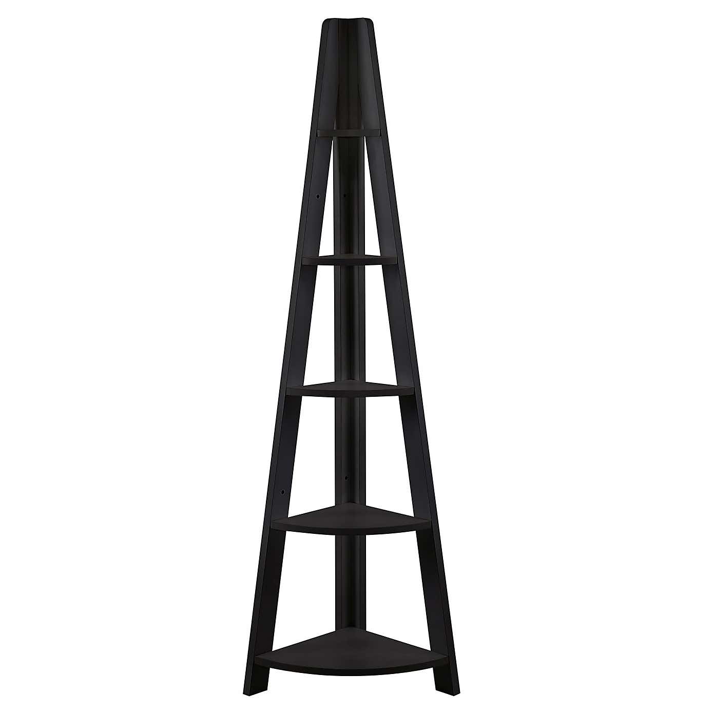 Tiva Wooden Corner Ladder Shelving