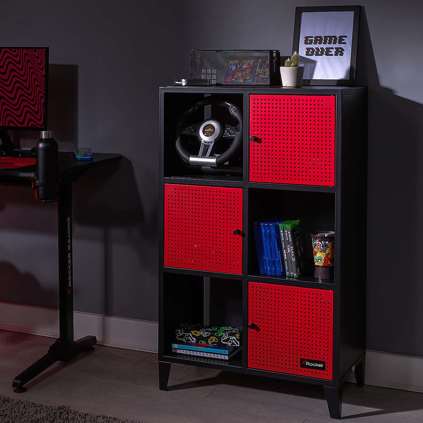 X Rocker MESH TEK Tall Shelf Cabinet with 6 Cube Storage