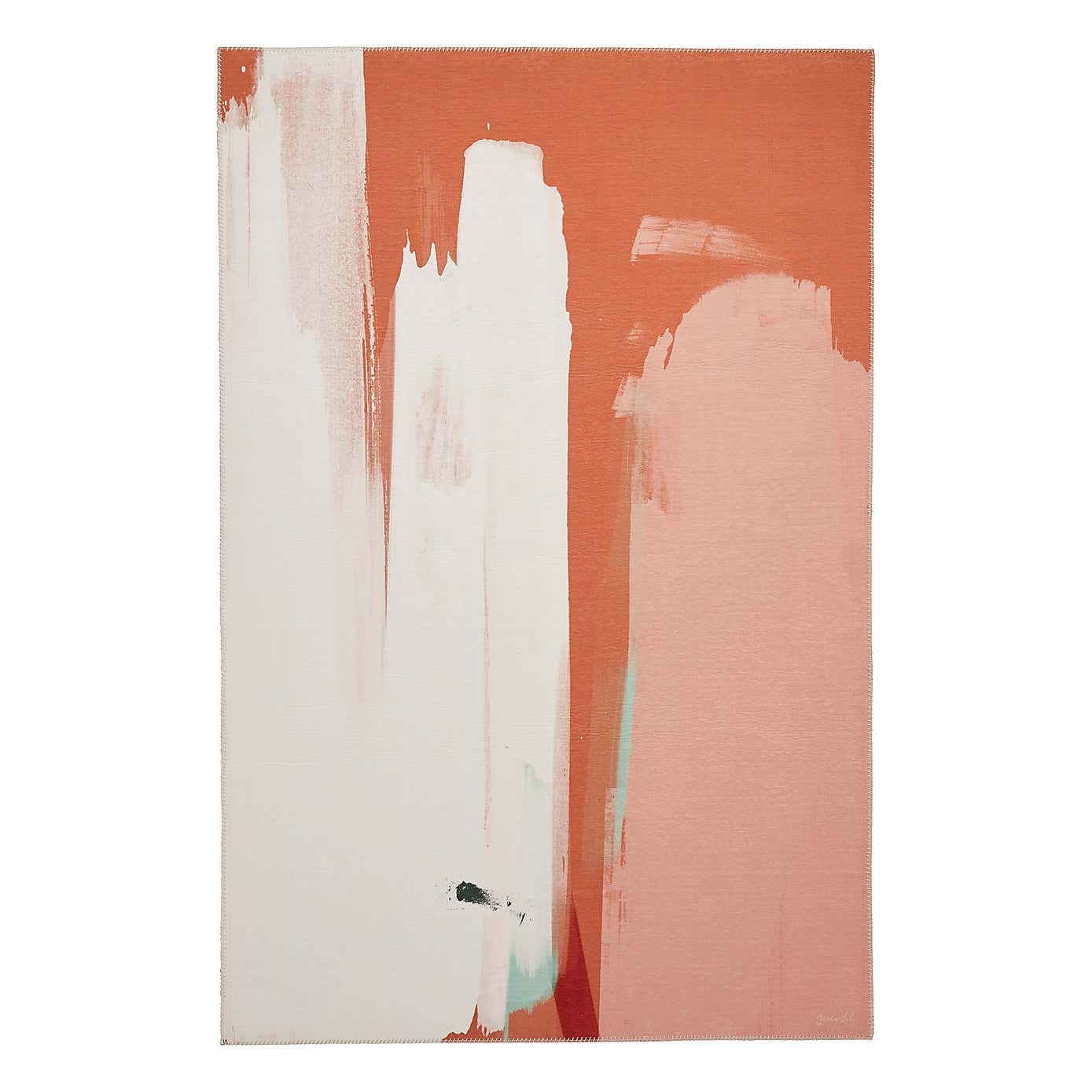 Michelle Collins Abstract Terracotta and Ivory Rug