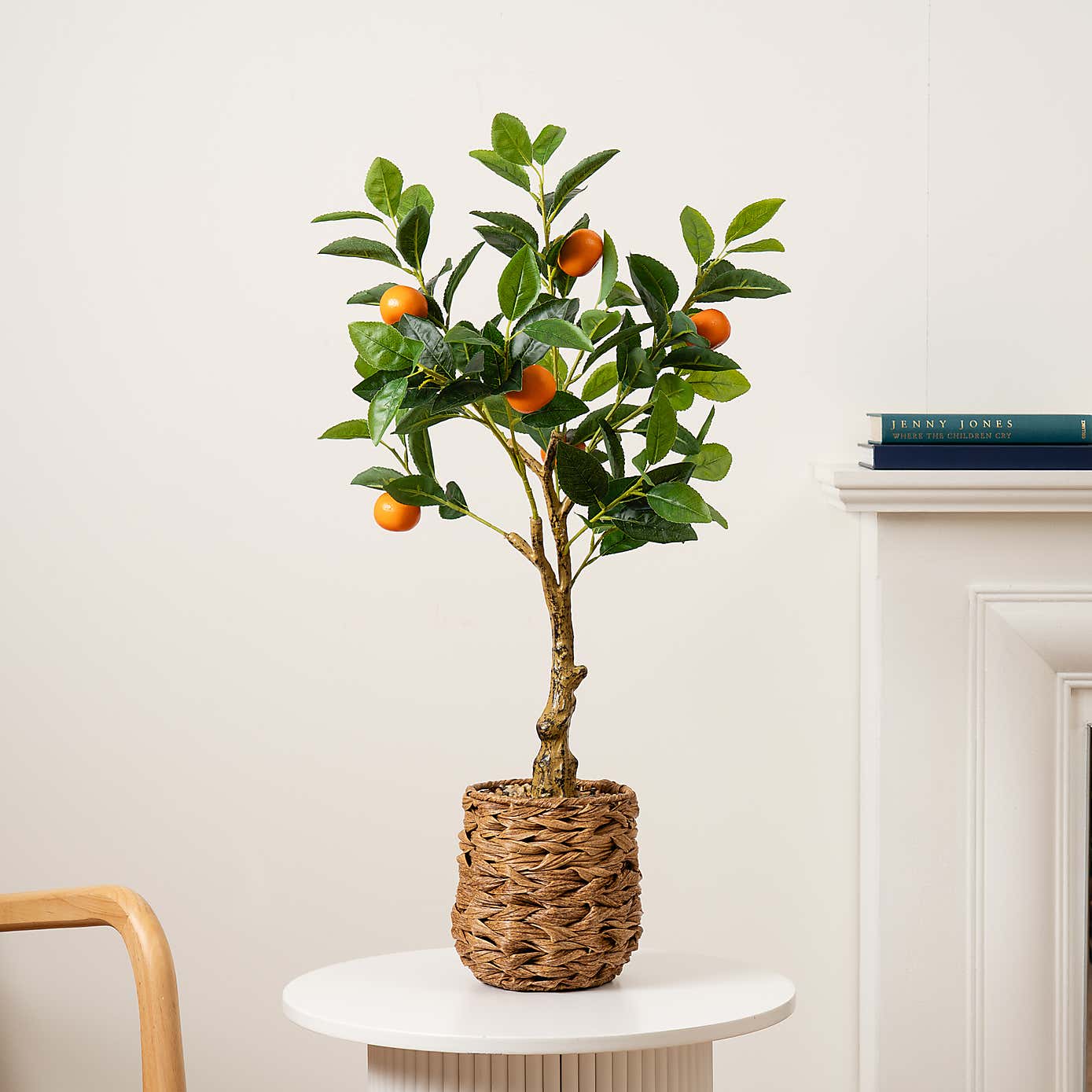 Artificial Orange Tree in Woven Basket