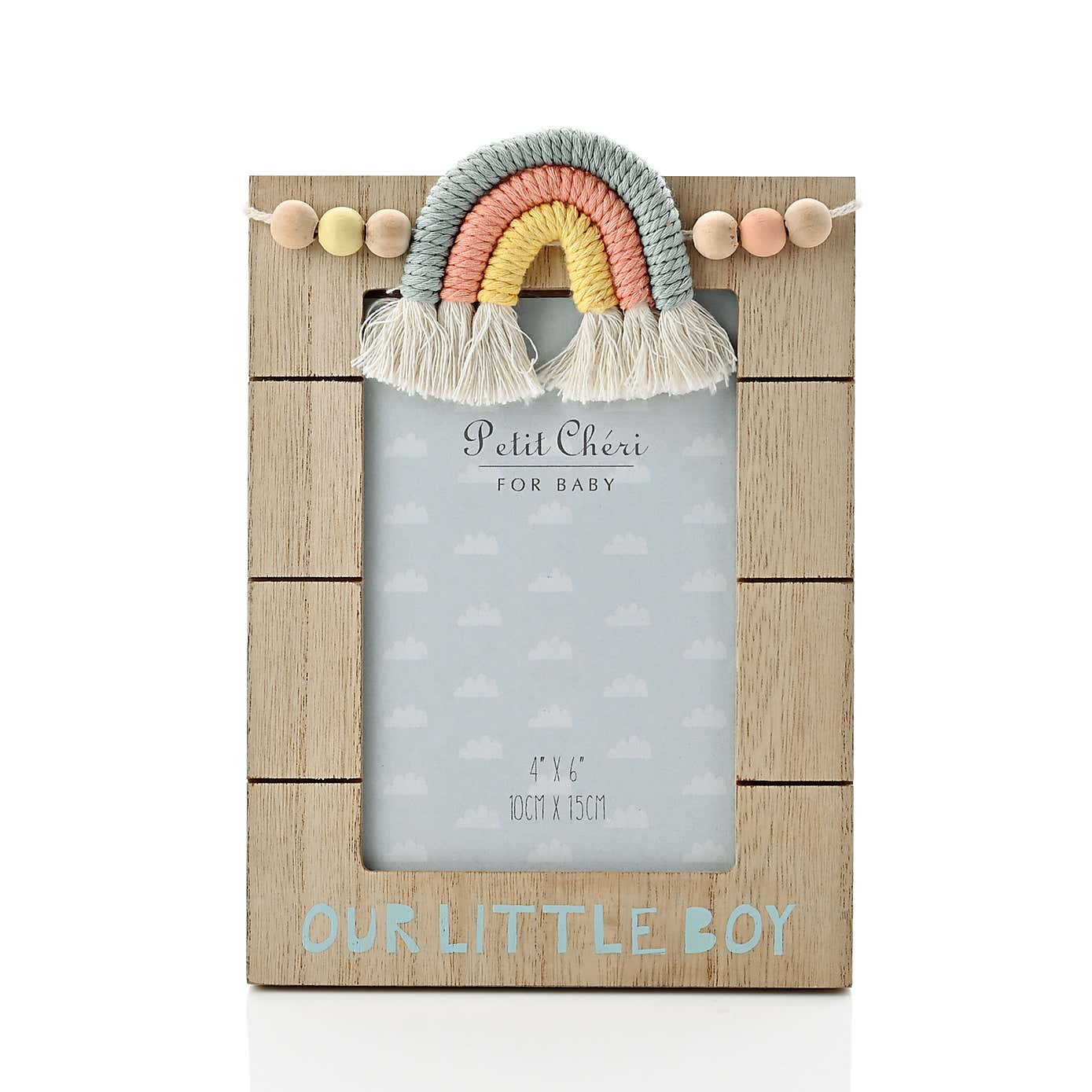 Petit Cheri Little Boy Macrame Rainbow Photo Frame