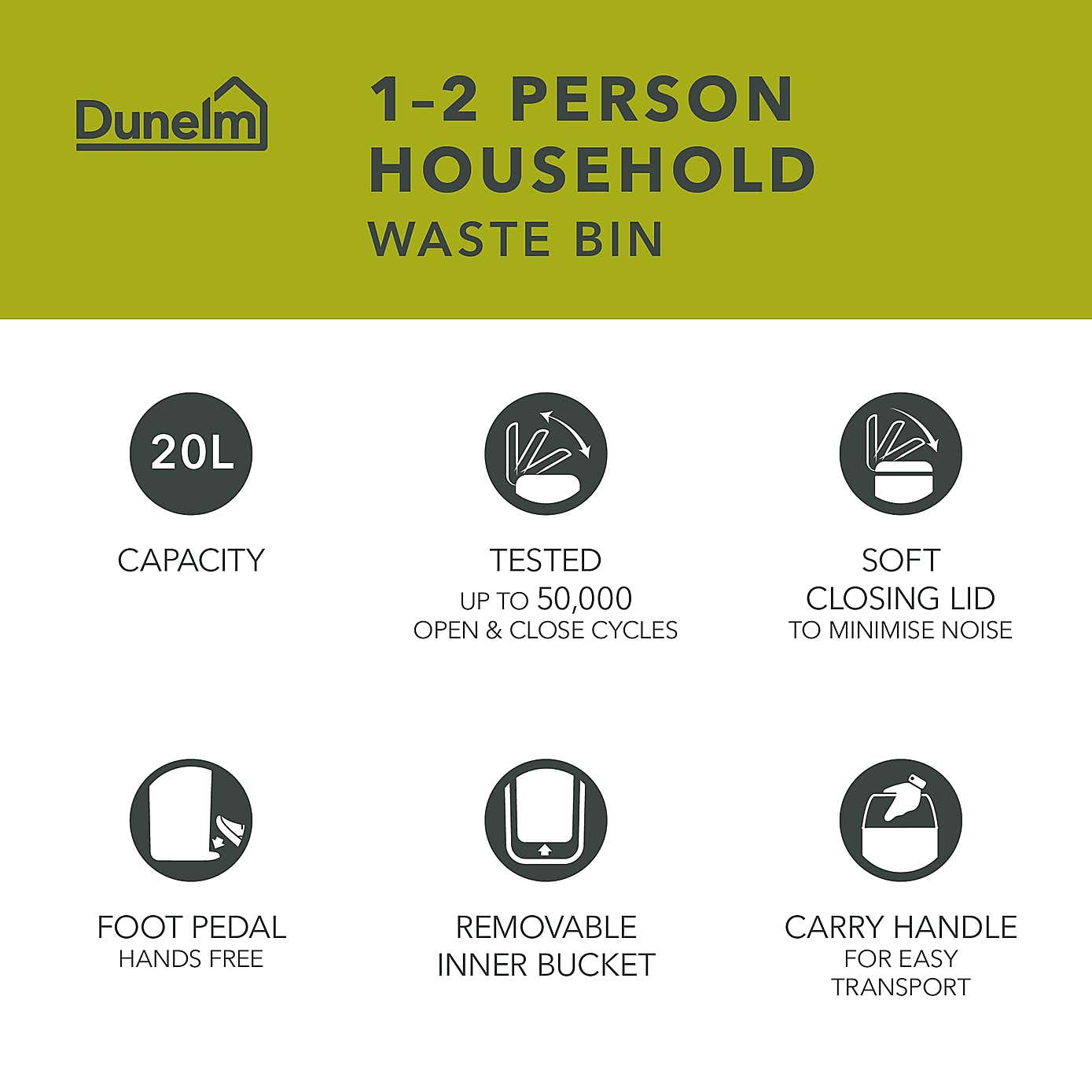 Sleek Soft Touch 20L Bin