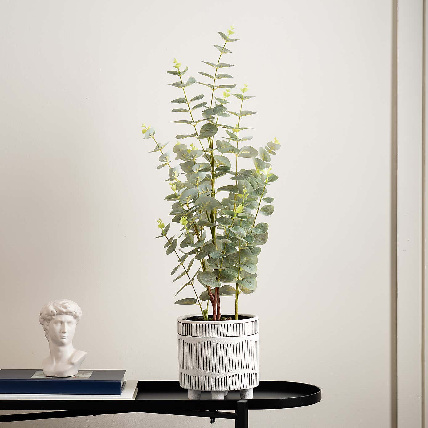 Artificial Eucalyptus Tree in Black Plant Pot
