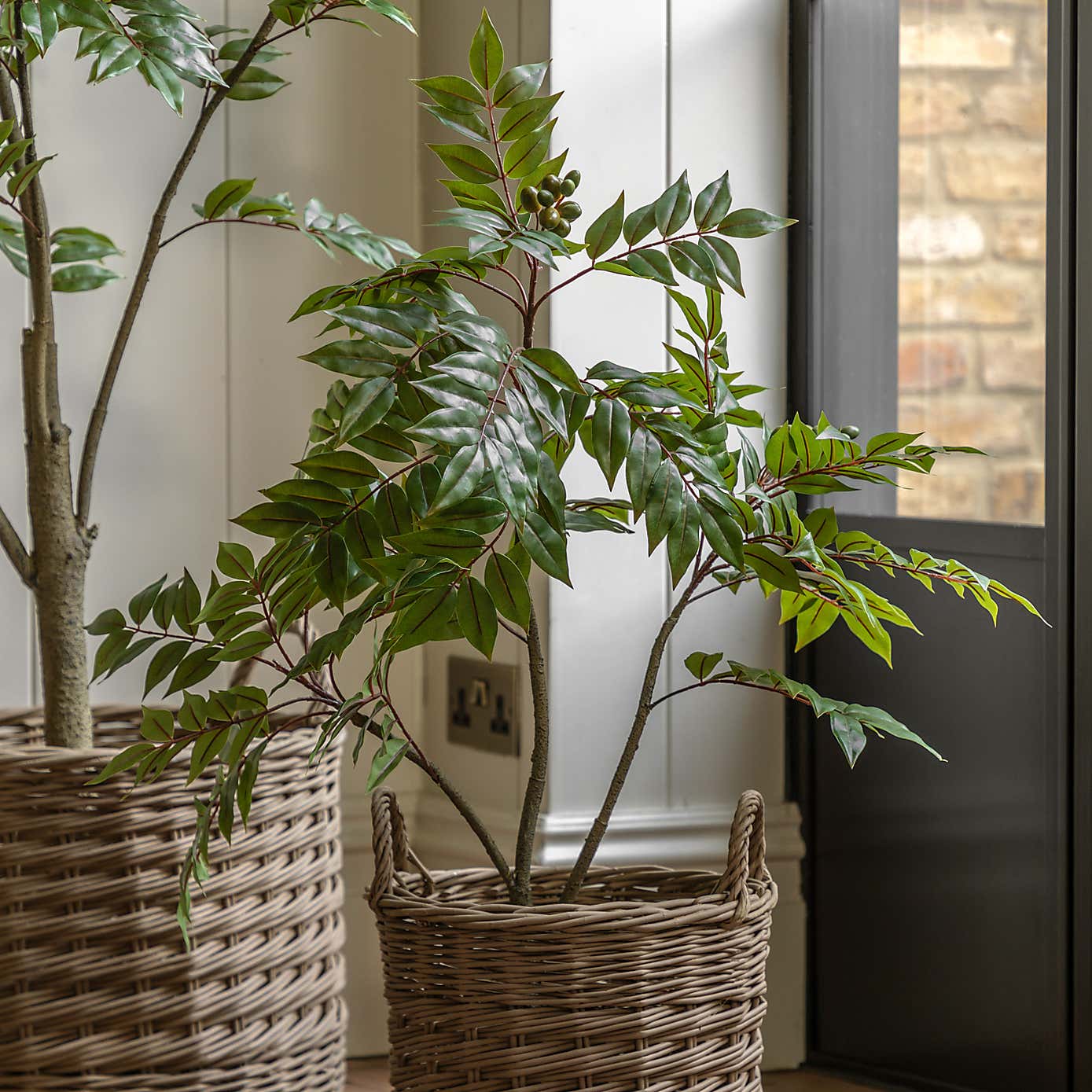 Artificial Small Chinese White Olive Tree in Black Plant Pot