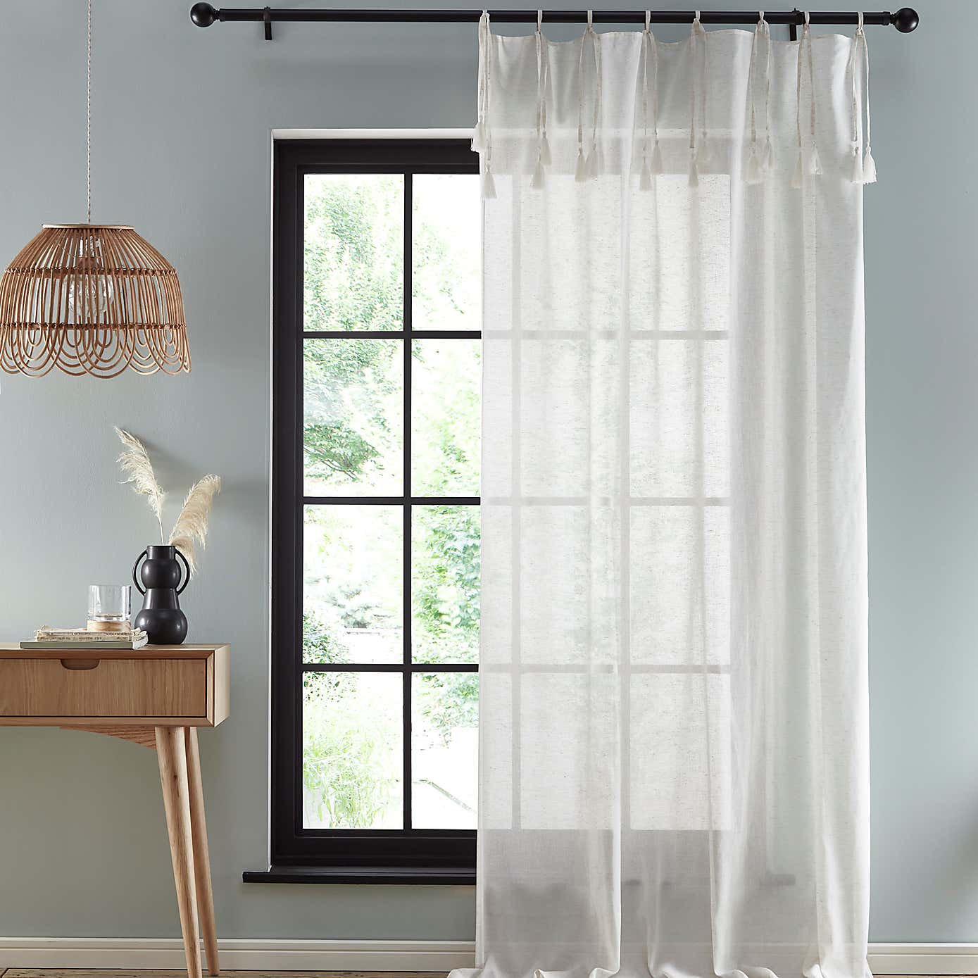 Marley Tassel Tie Top Voile Panel