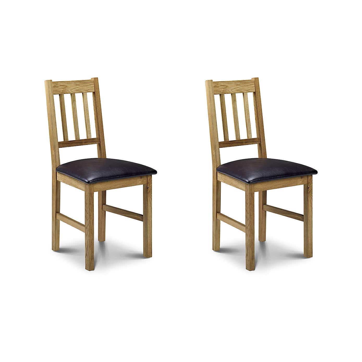 Coxmoor Set of 2 Dining Chairs, Brown Faux Leather