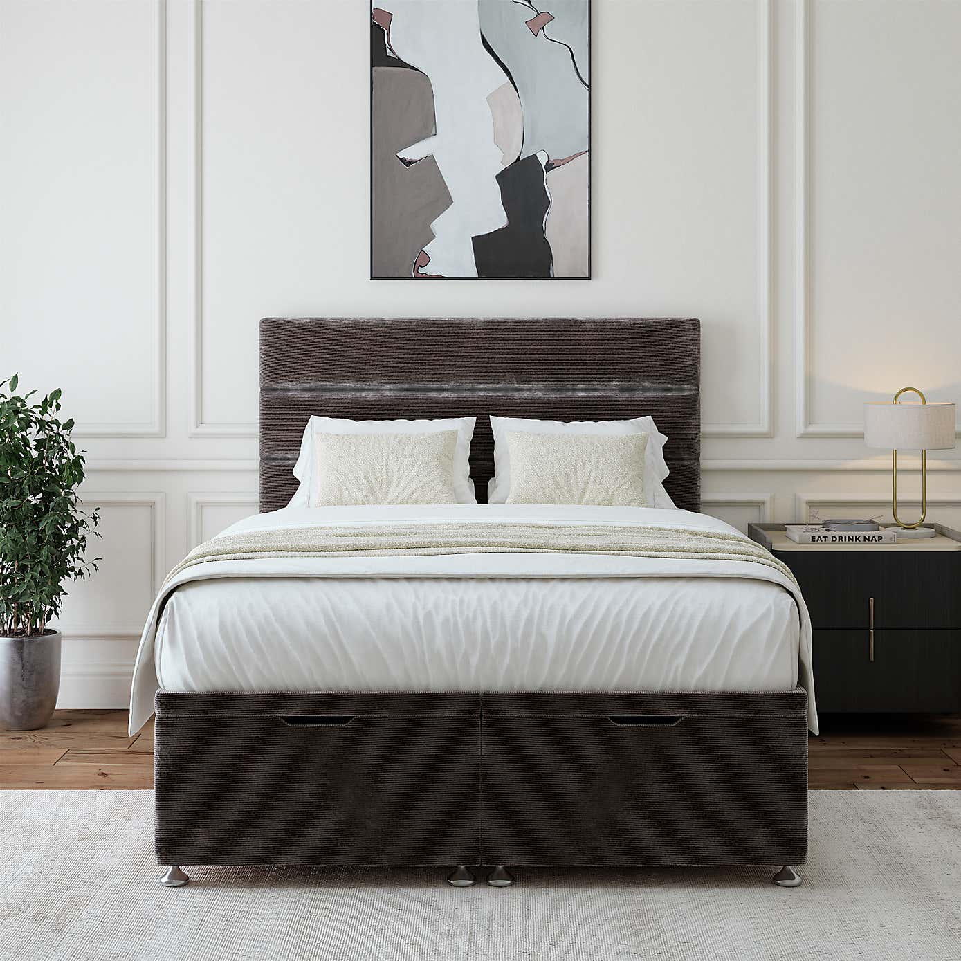 Bedmaster Luxury Chenille End of Bed Ottoman Base