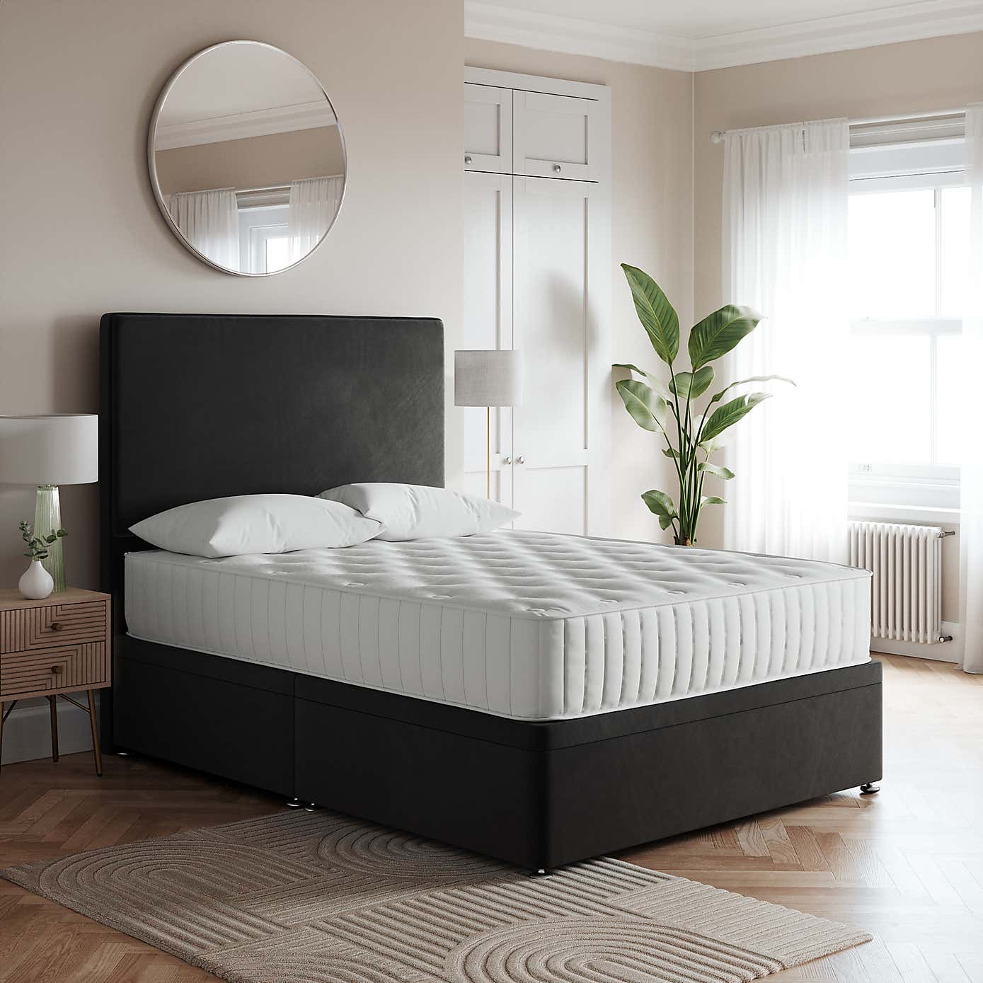Side Velvet Ottoman Base