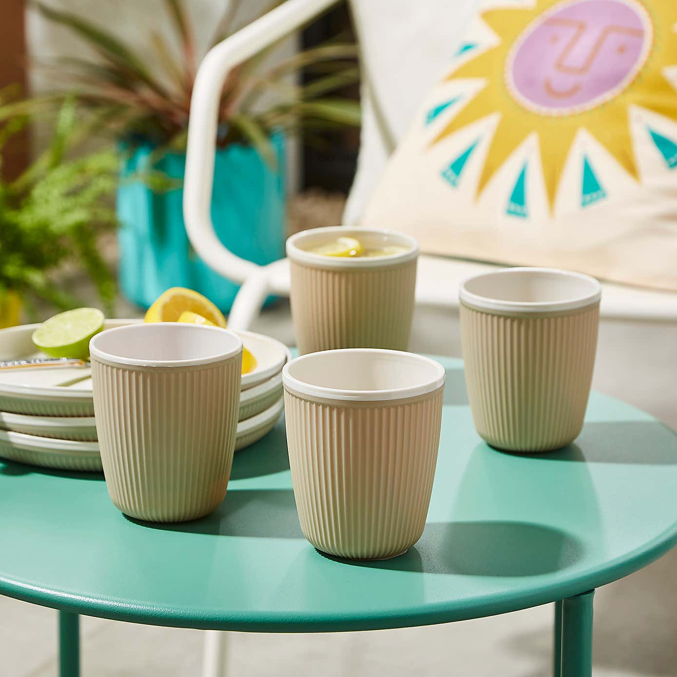 Elements Set of 4 Taupe Picnic Cups