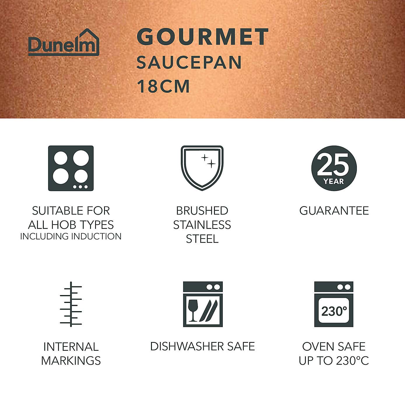 Gourmet Stainless Steel Saucepan, 18cm