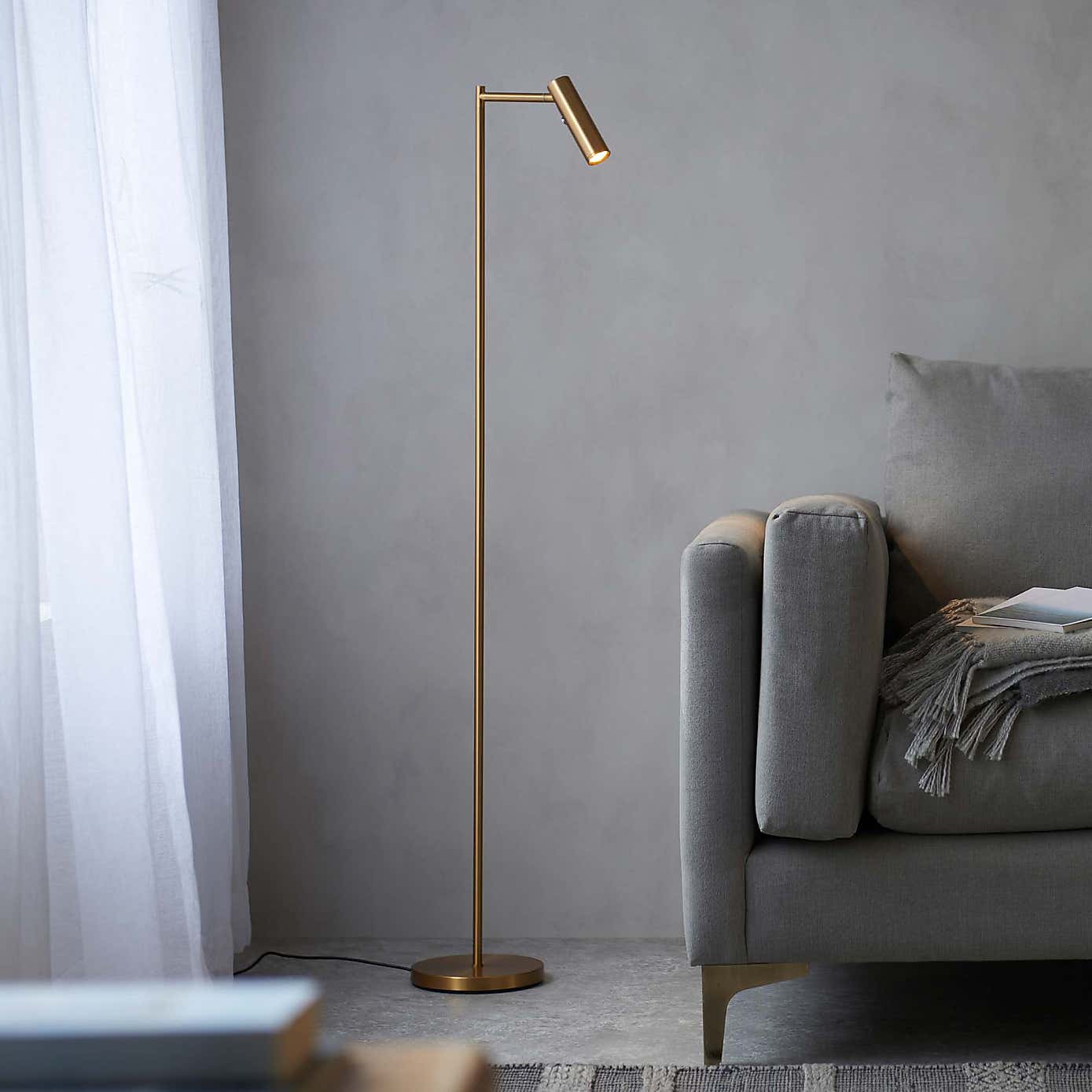 Vogue Lighting Adam Steel Adjustable Touch Dimmable Floor Lamp