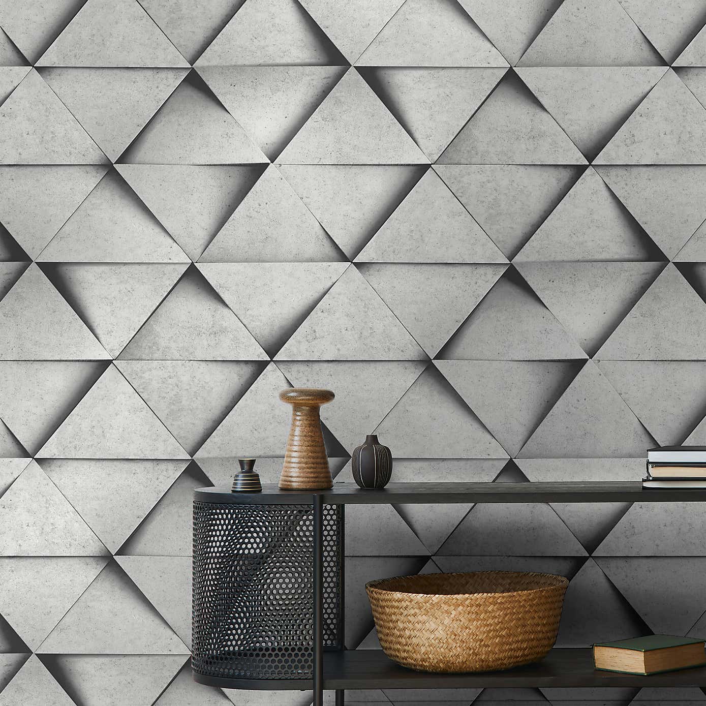 Dimensions Silver Triangle 3D Wallpaper