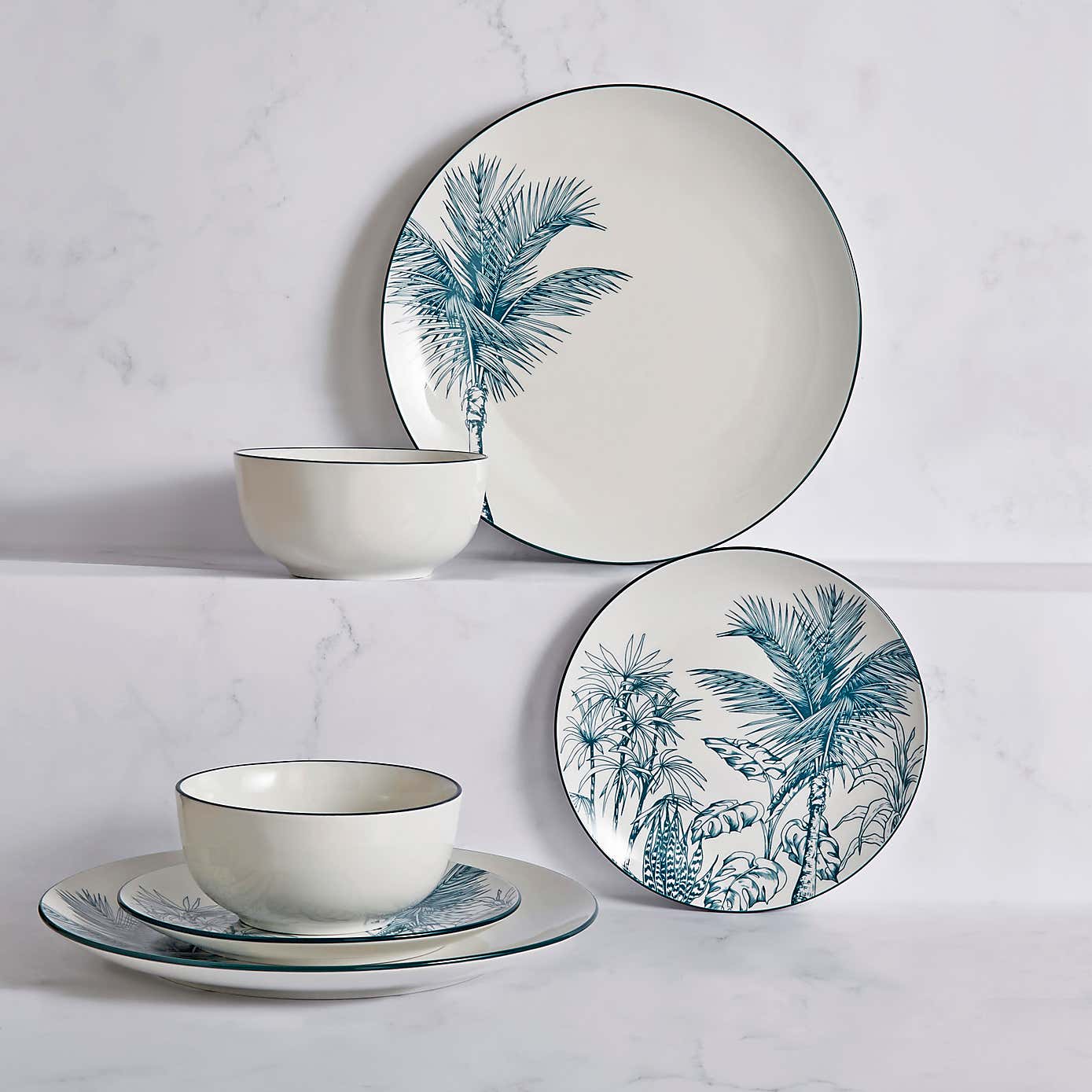 Luxe Palm 12 Piece Dinner Set