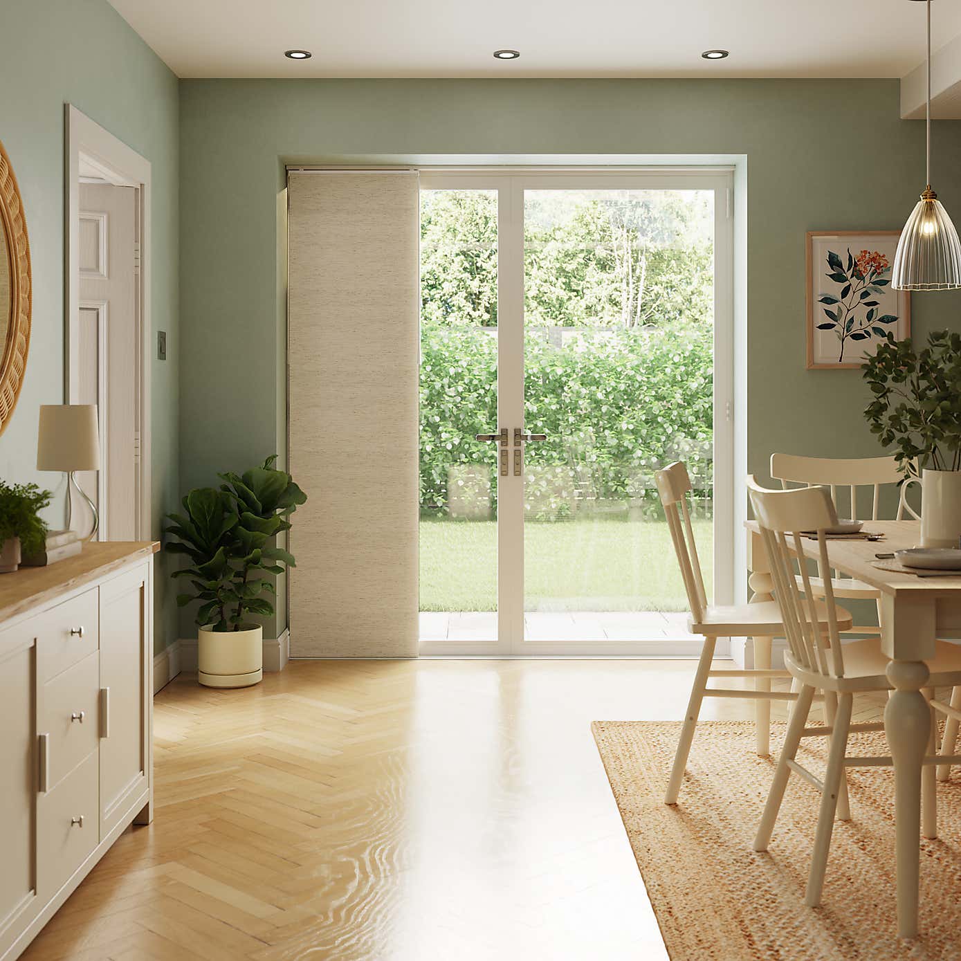 Linen Look Natural Panel Blind 210x244