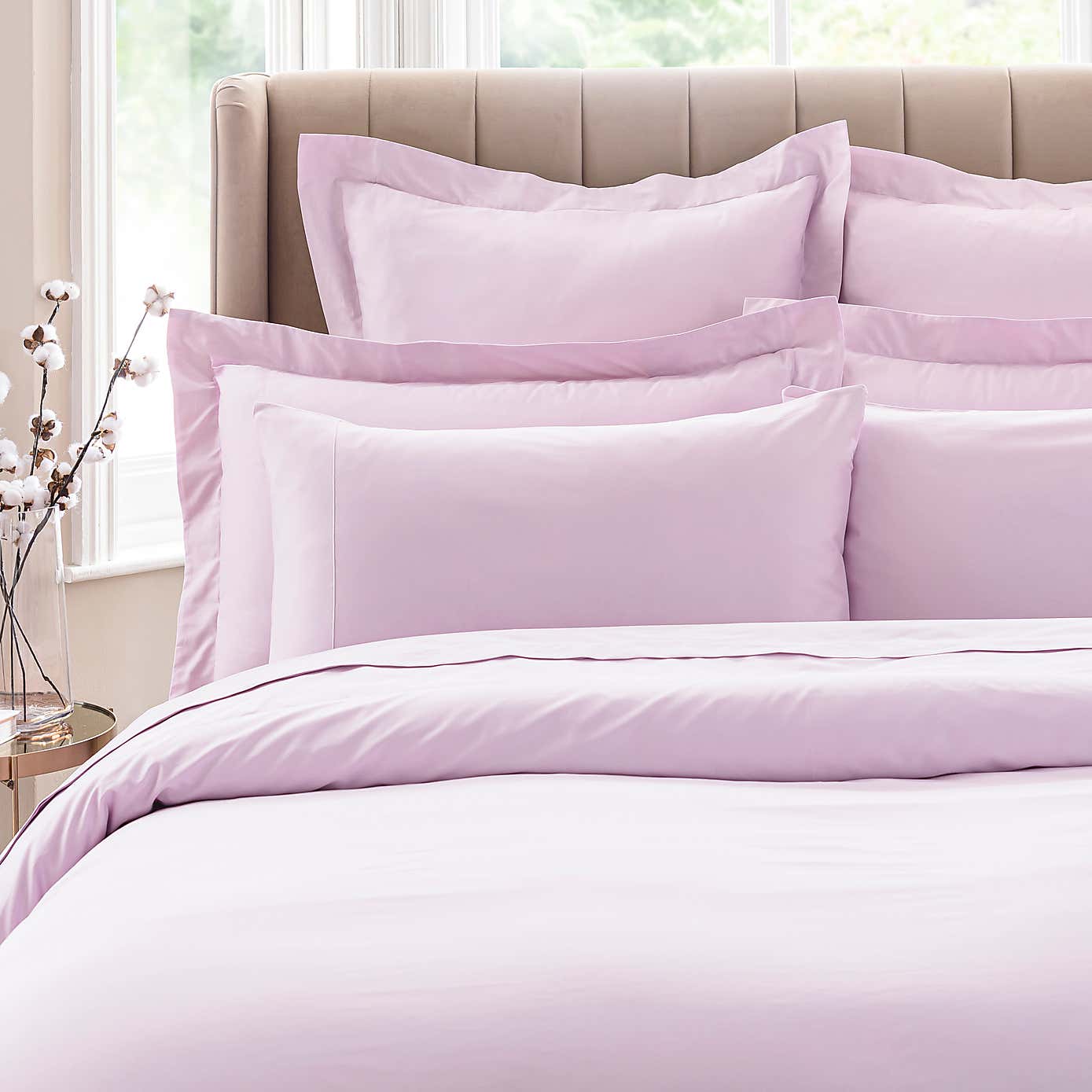 Dorma 300 Thread Count 100% Cotton Sateen Plain Cuffed Pillowcase