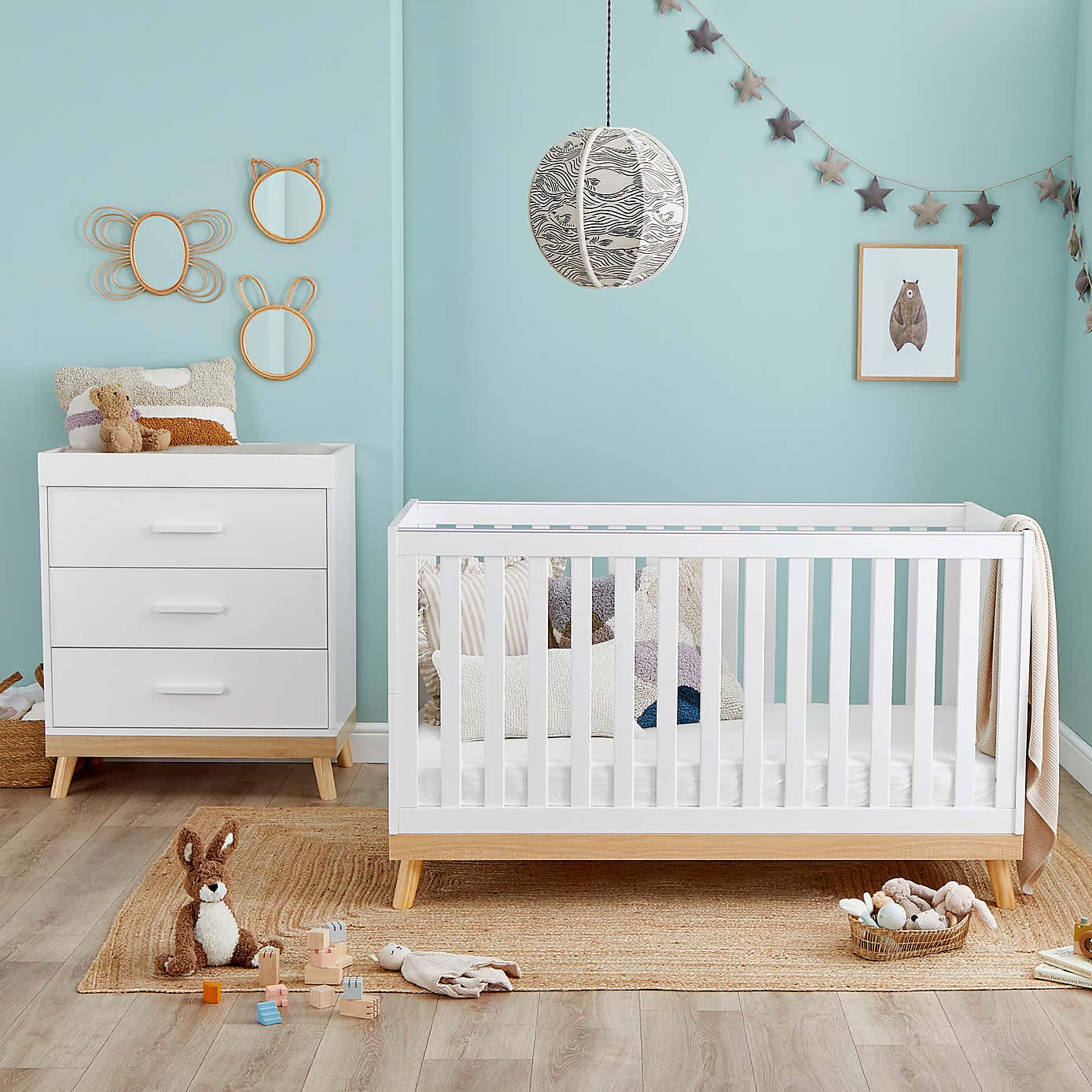 Mona 2 Piece Nursery Room Set, White