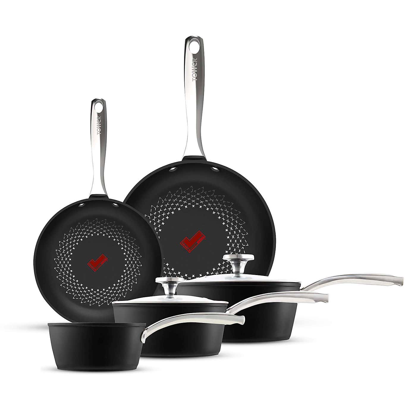 Tower Smart Start Non-Stick Ultra Forged Aluminium 5 Piece Pan Set