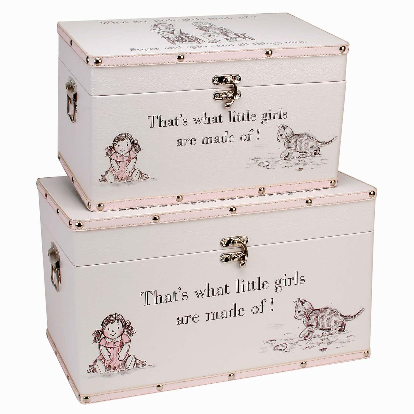 Petit Cheri Set of 2 Little Girls Storage Boxes