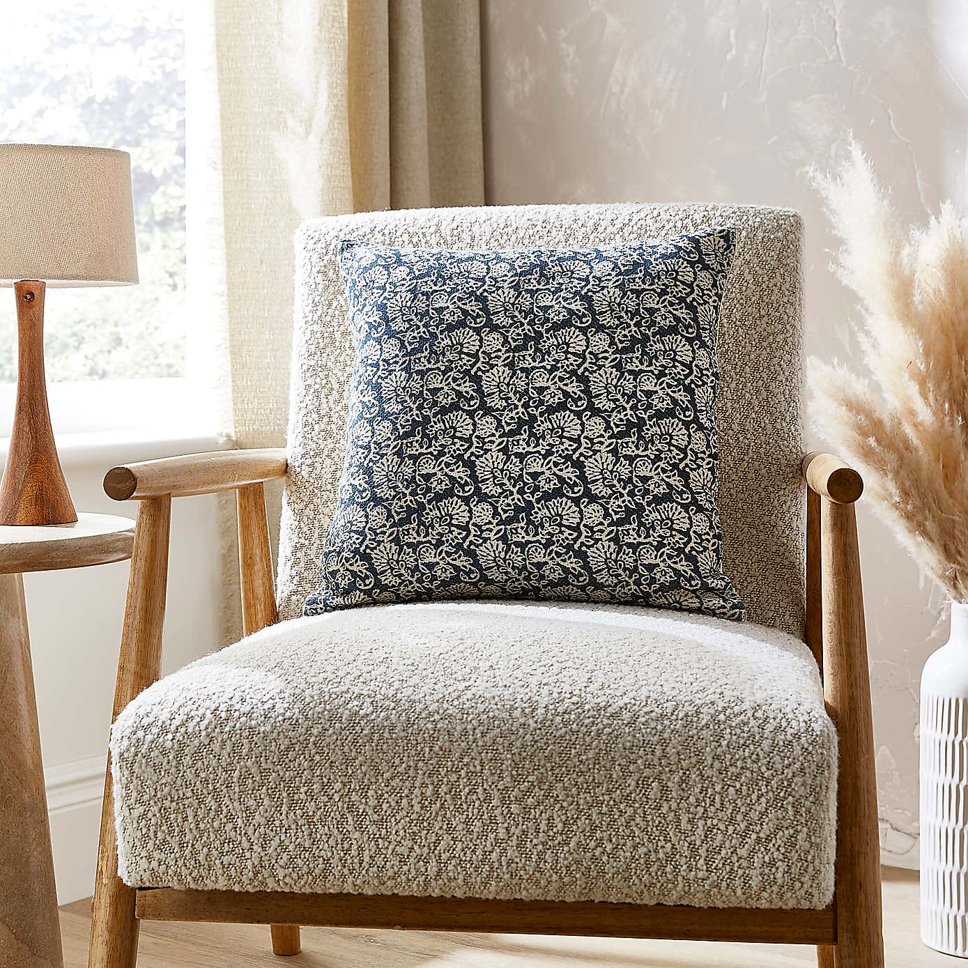 Shibori Print Navy Square Cushion