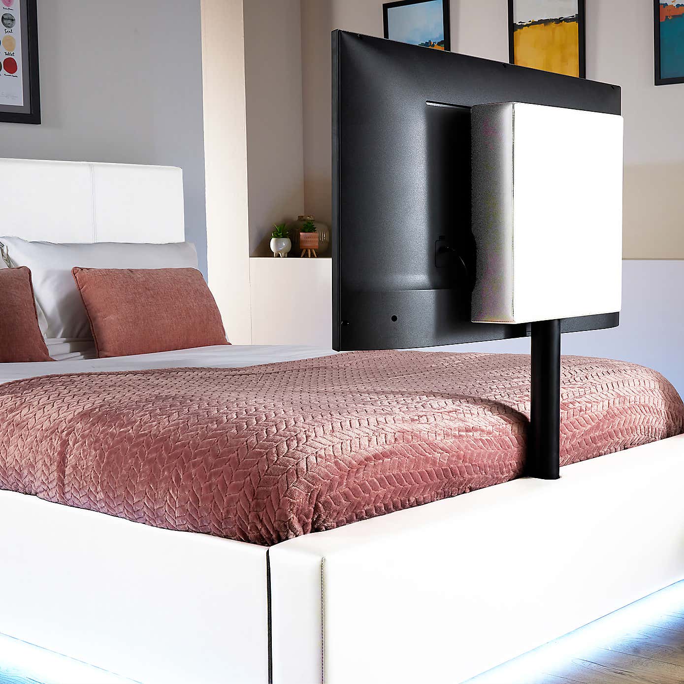 X Rocker Living Ava TV Bed with LED Lights and TV Mount