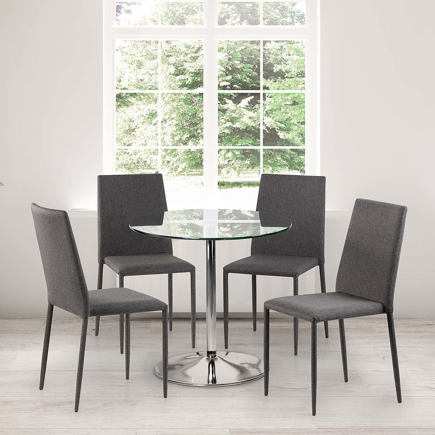 Kudos Round Glass Pedestal Dining Table