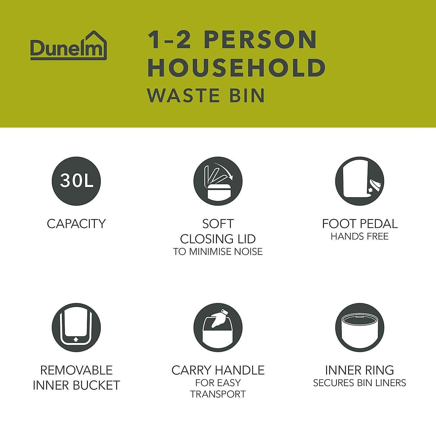 30L Pedal Bin
