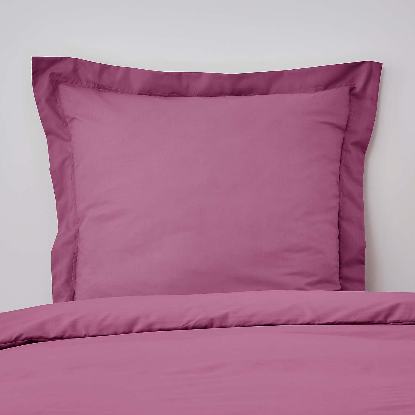 Non Iron Plain Dye Pastel Pink Continental Square Pillowcase