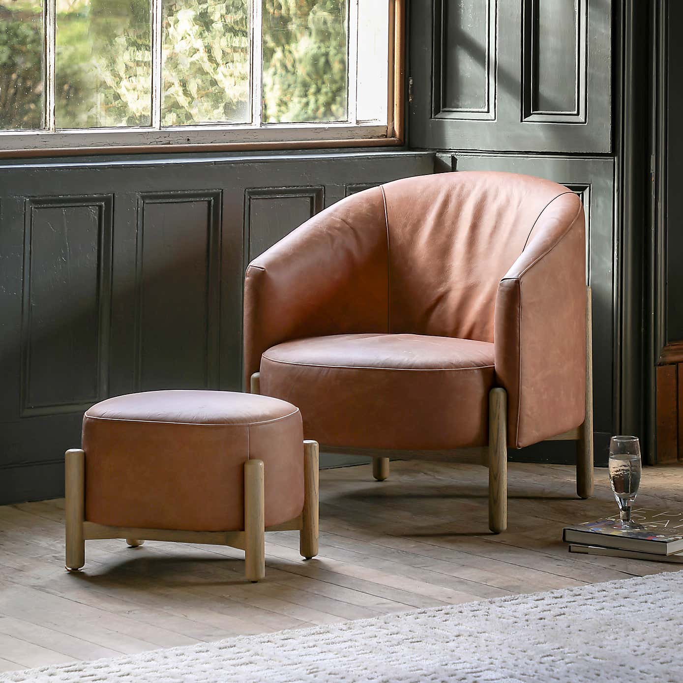 Belmont Footstool, Leather
