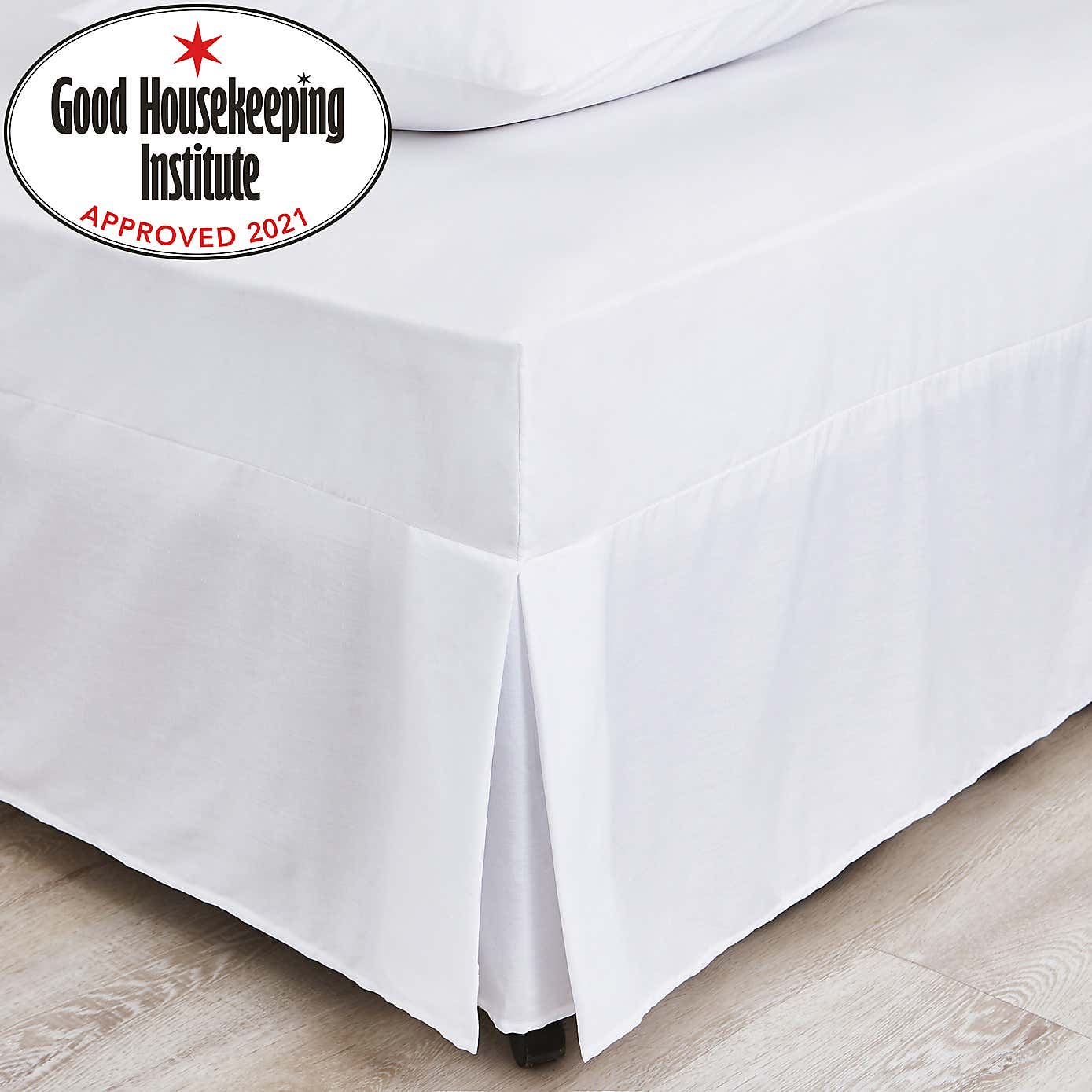 Non Iron Plain Dye White Fitted Valance