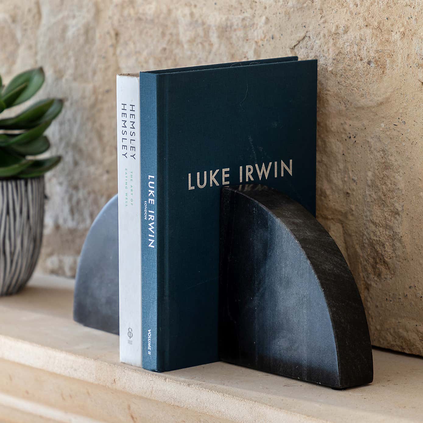 Set of 2 Tamera Marble Bookends