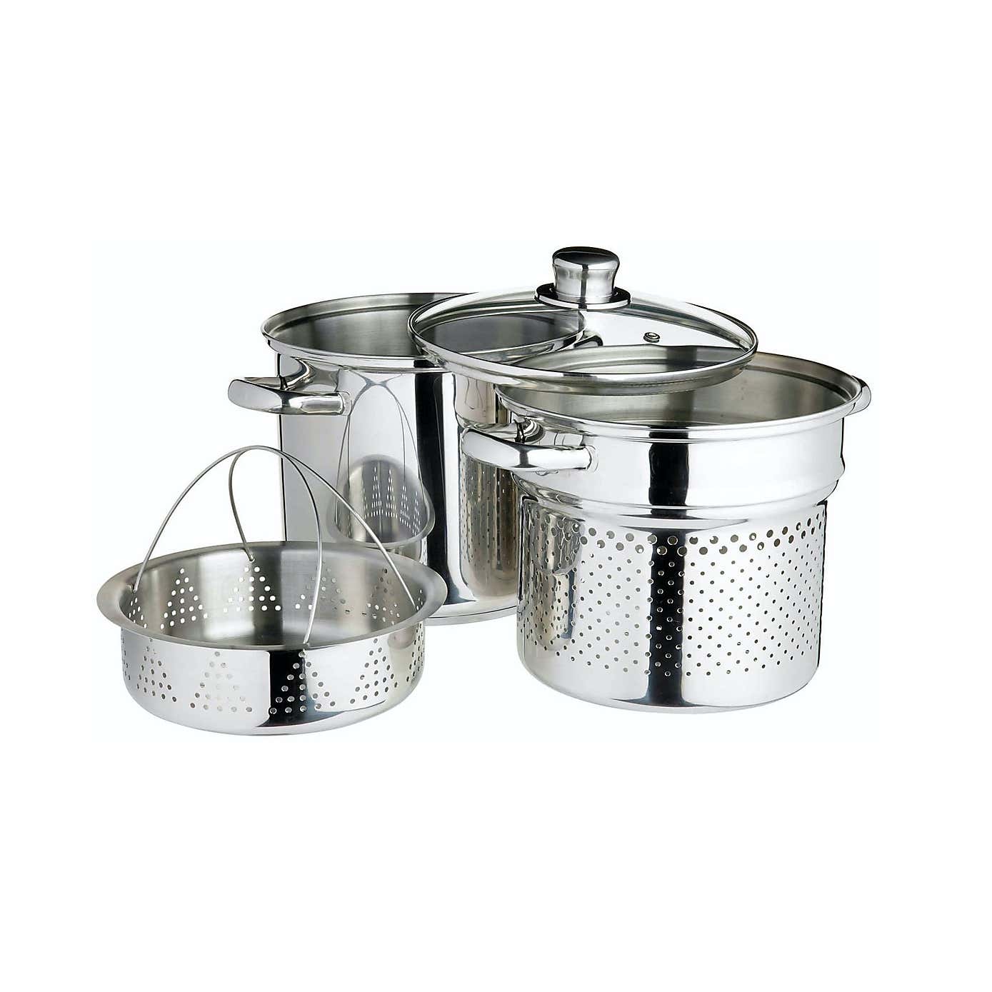 KitchenCraft World of Flavours Italian Stainless Steel Pasta Pot, 4L