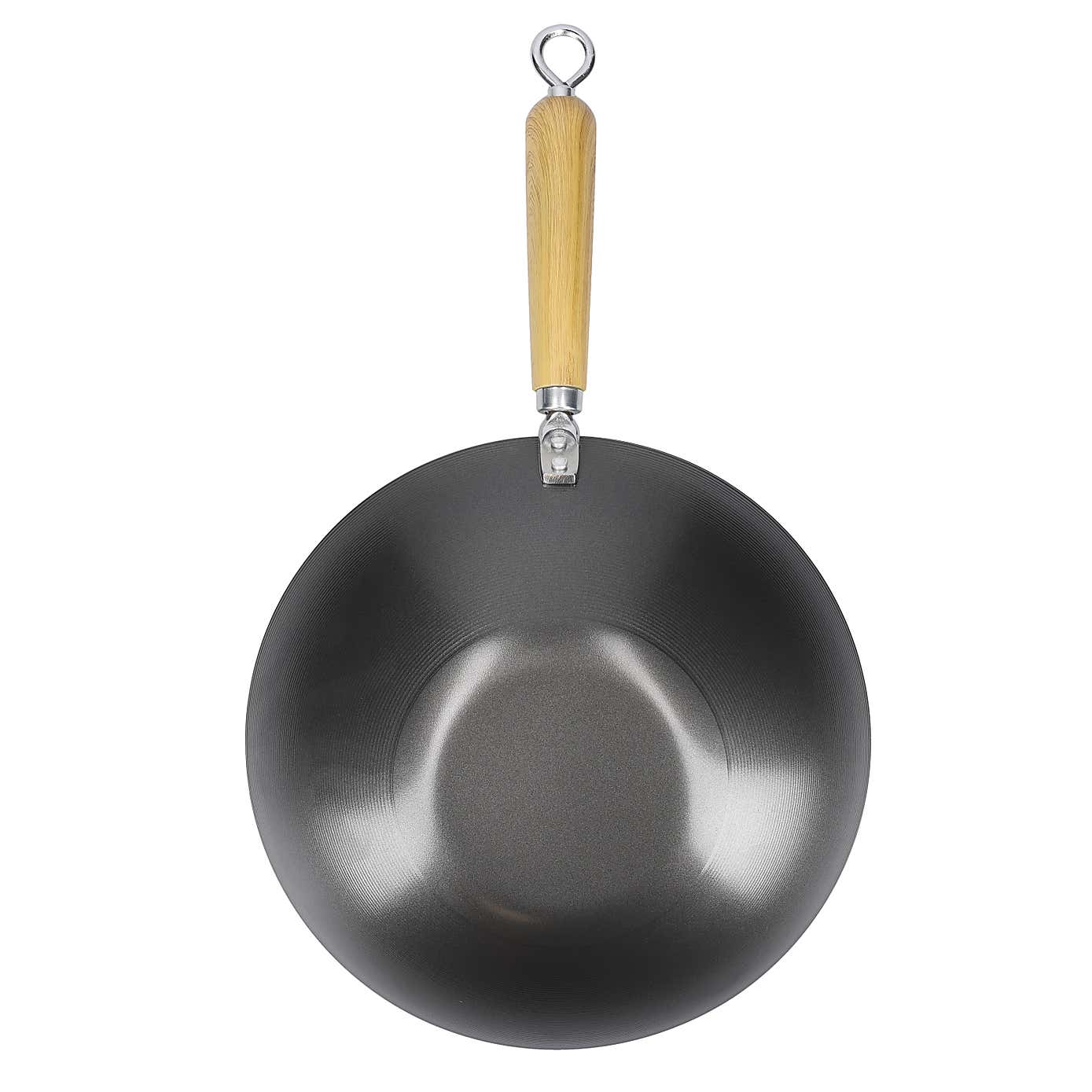KitchenCraft World of Flavours Oriental Non-Stick Steel Wok, 30cm