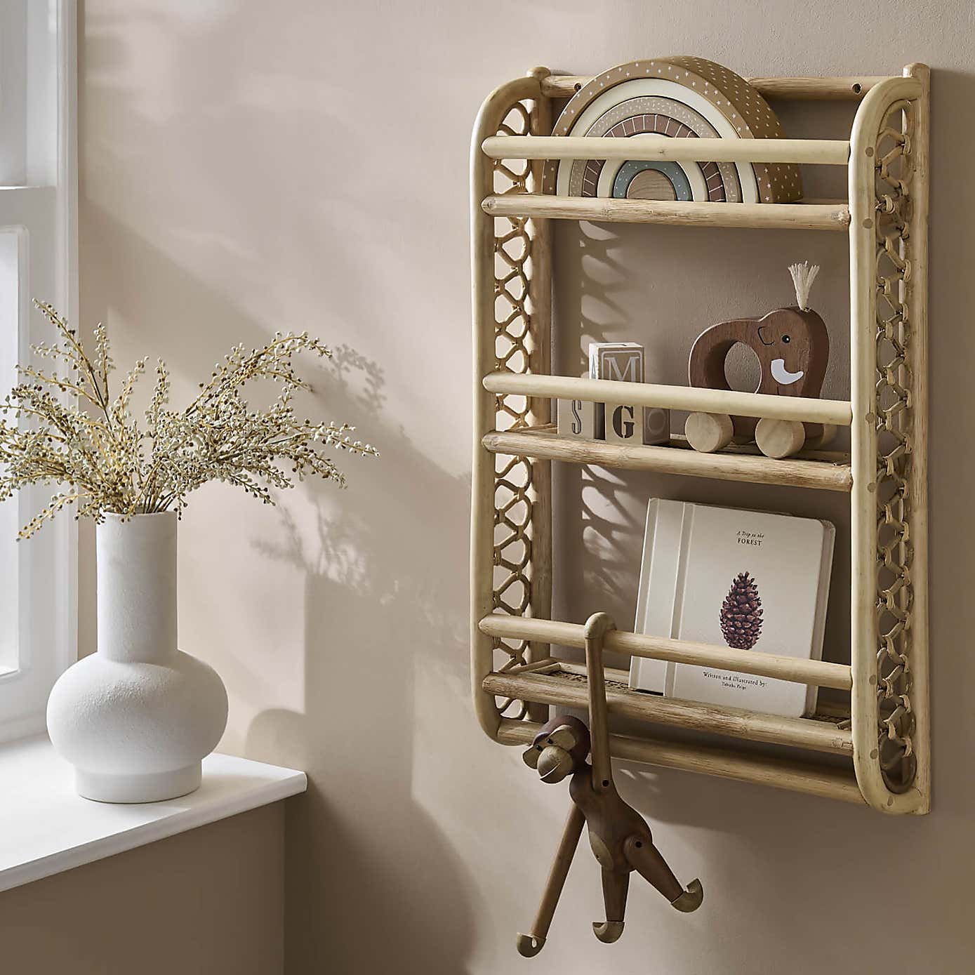 CuddleCo Aria Wave Rattan Bookshelf