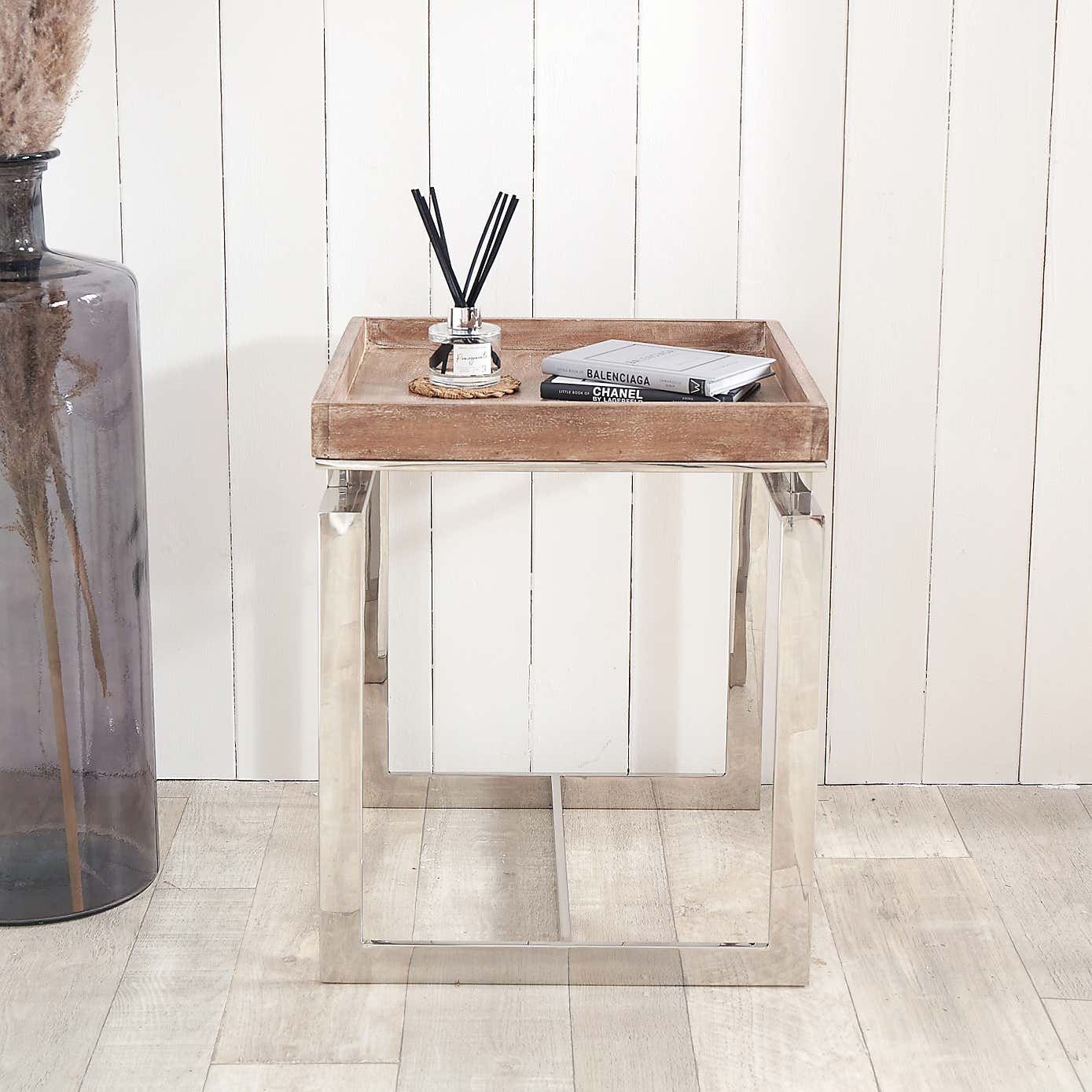 Evelyn Natural Antique Side Table, Mango Wood