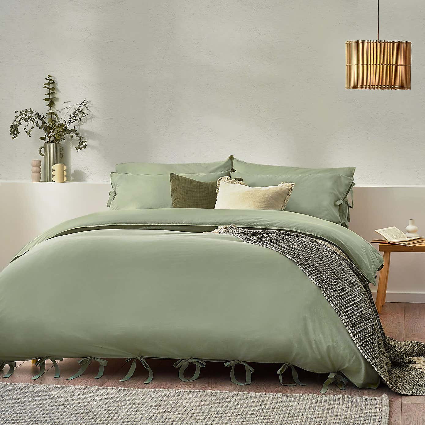 Riviera Yard Mallow Bow Tie Cotton Duvet Cover & Pillowcase Set