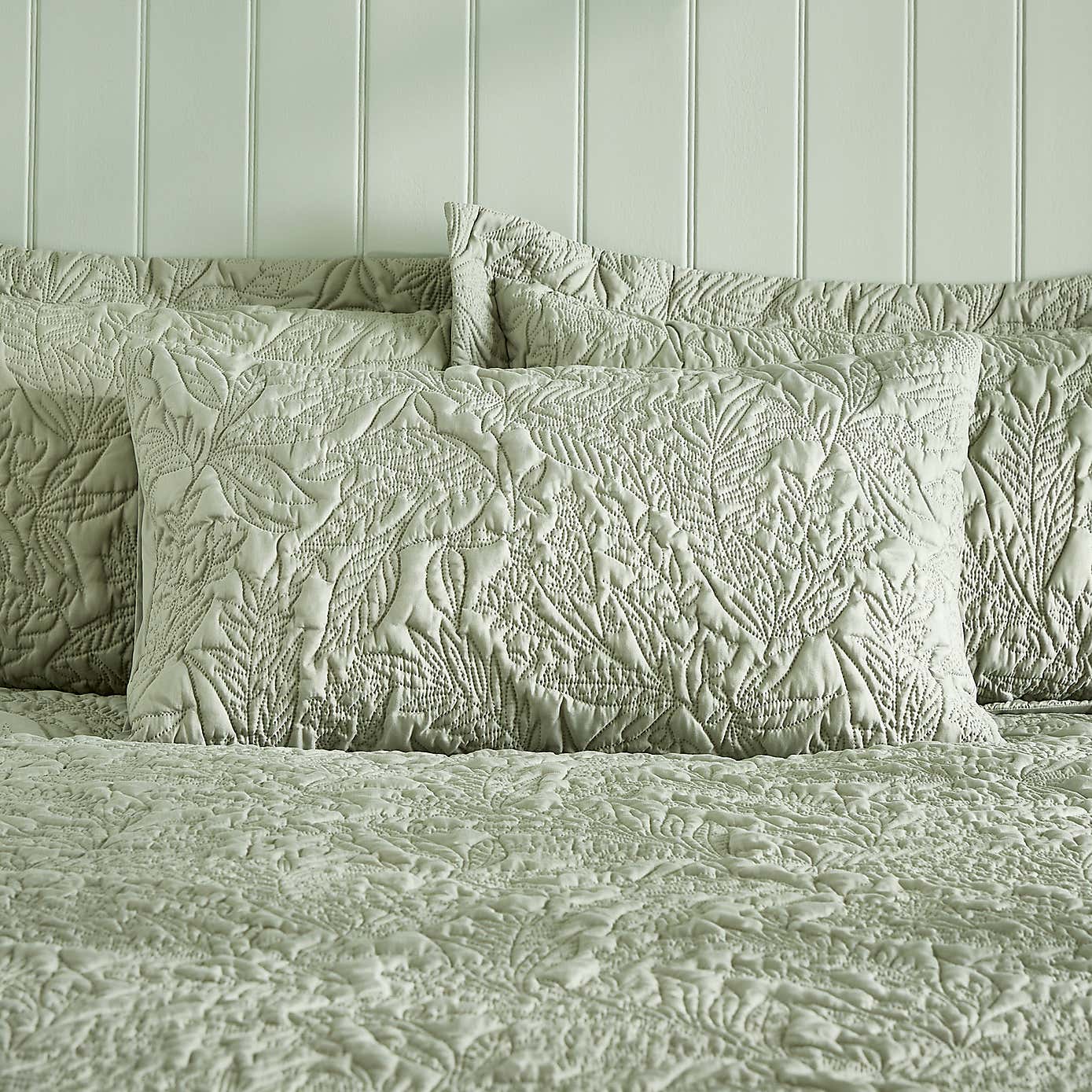 Filey Leaf Sage Oxford Pillowcase