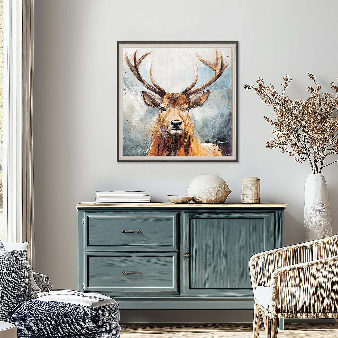 Cedar & Sage Looking On Small Framed Canvas
