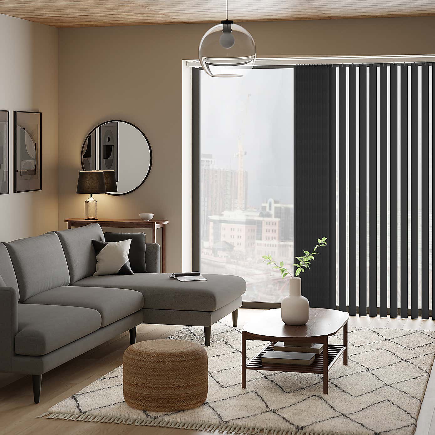 Cordless Room Darkening Vertical Blind