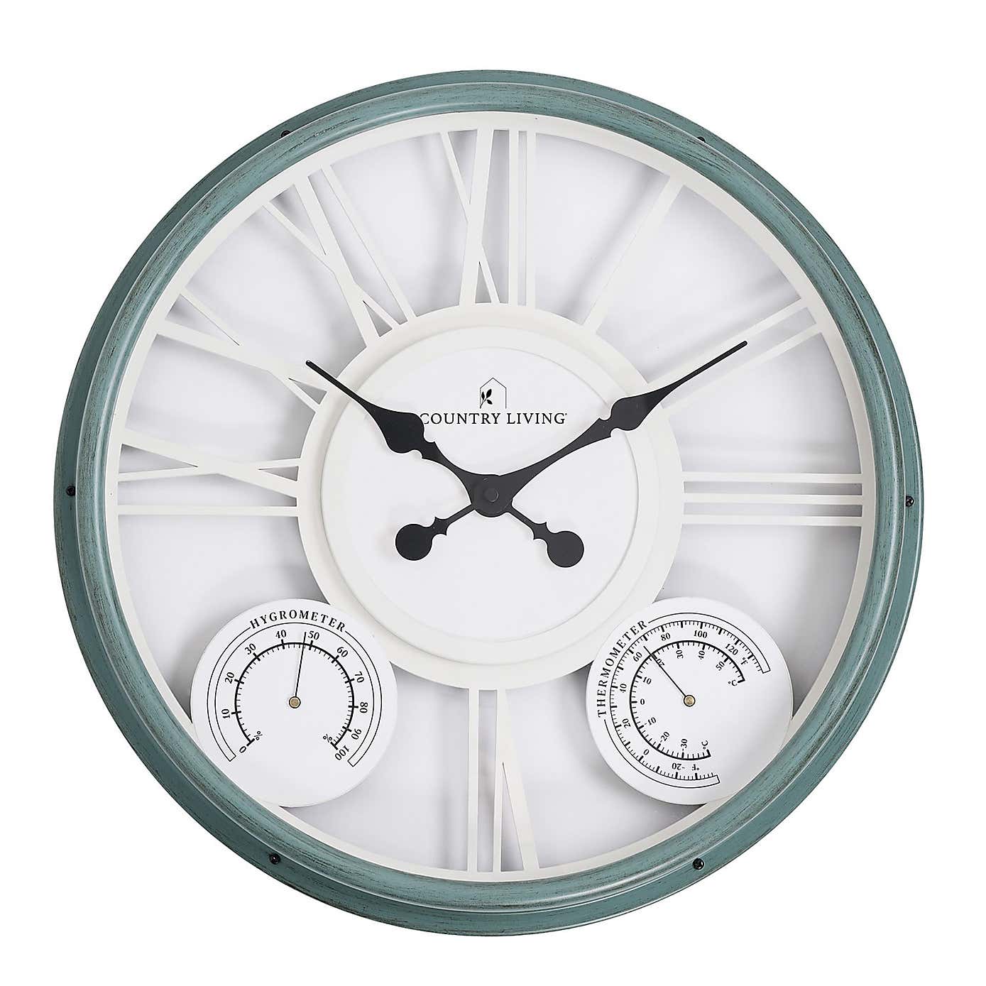Country Living Indoor Outdoor Skeleton Wall Clock