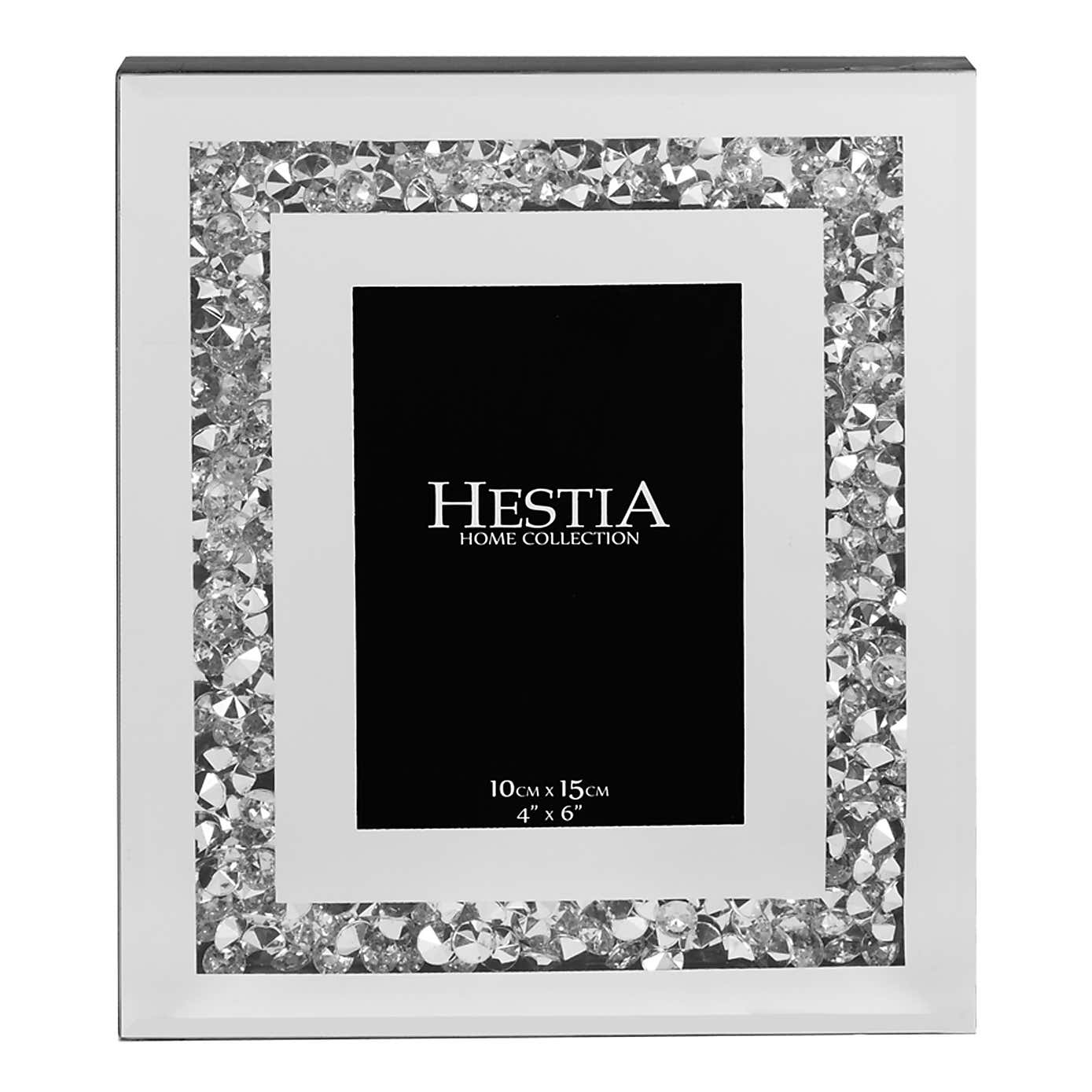 Hestia Silver Mirrored Crystal Edge Photo Frame
