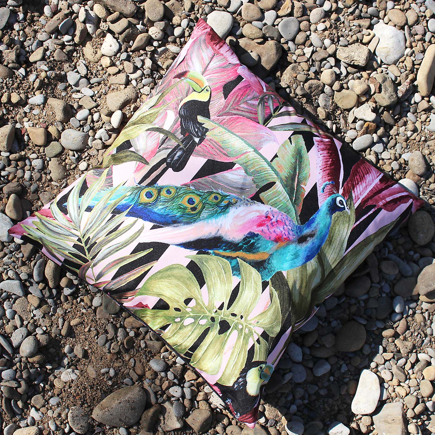 Evans Lichfield Toucan & Peacock Outdoor Cushion