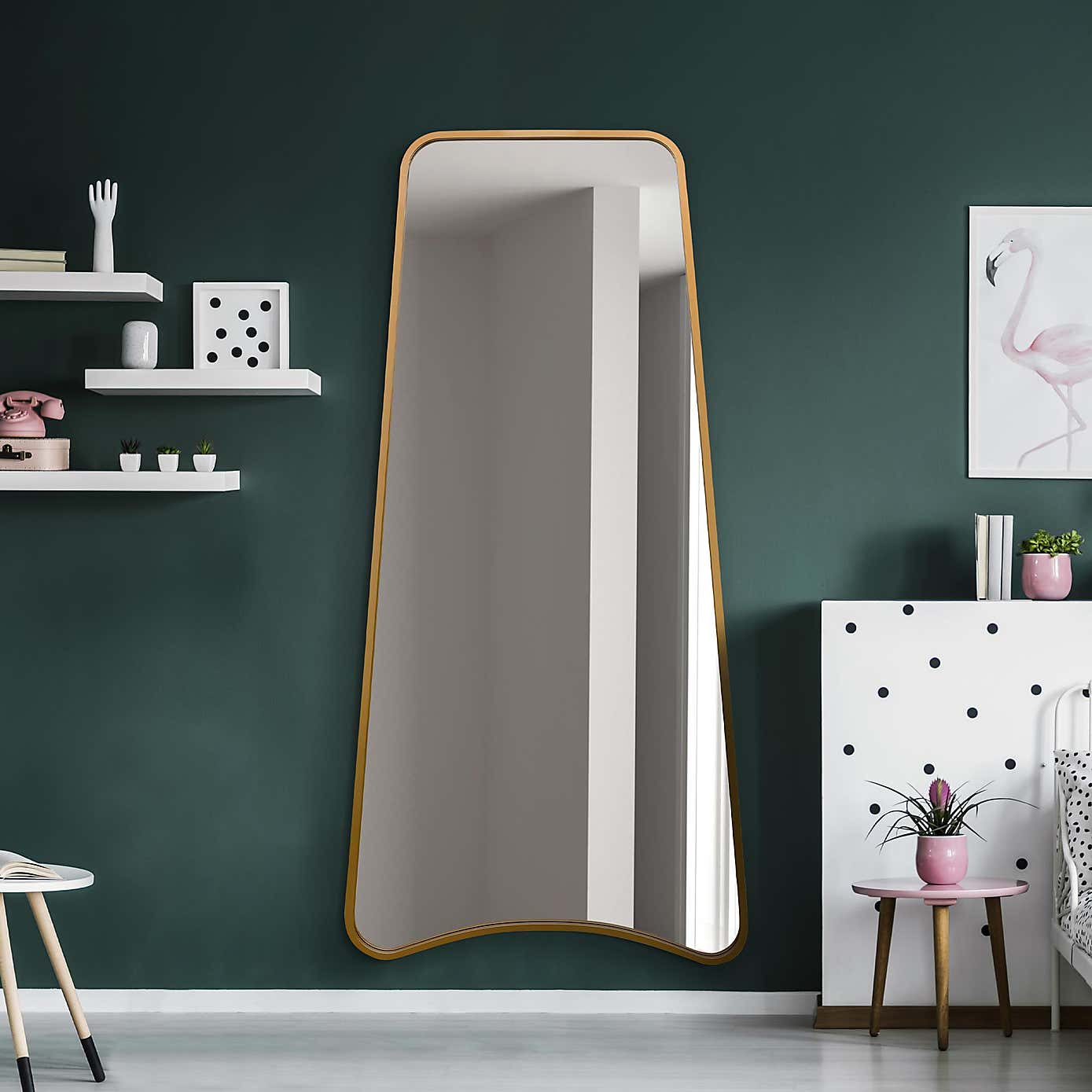 The Coartans Isosceles Trapezoid Framed Outdoor Garden Wall Mirror