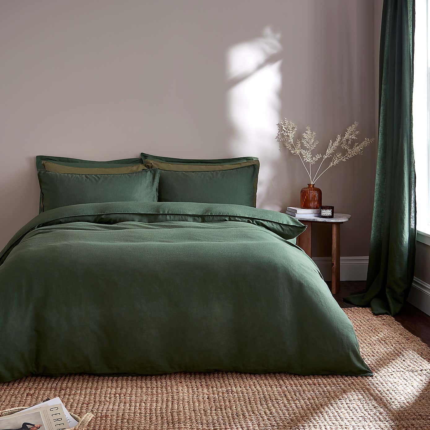 Cotton Linen White Duvet Cover & Pillowcase Set